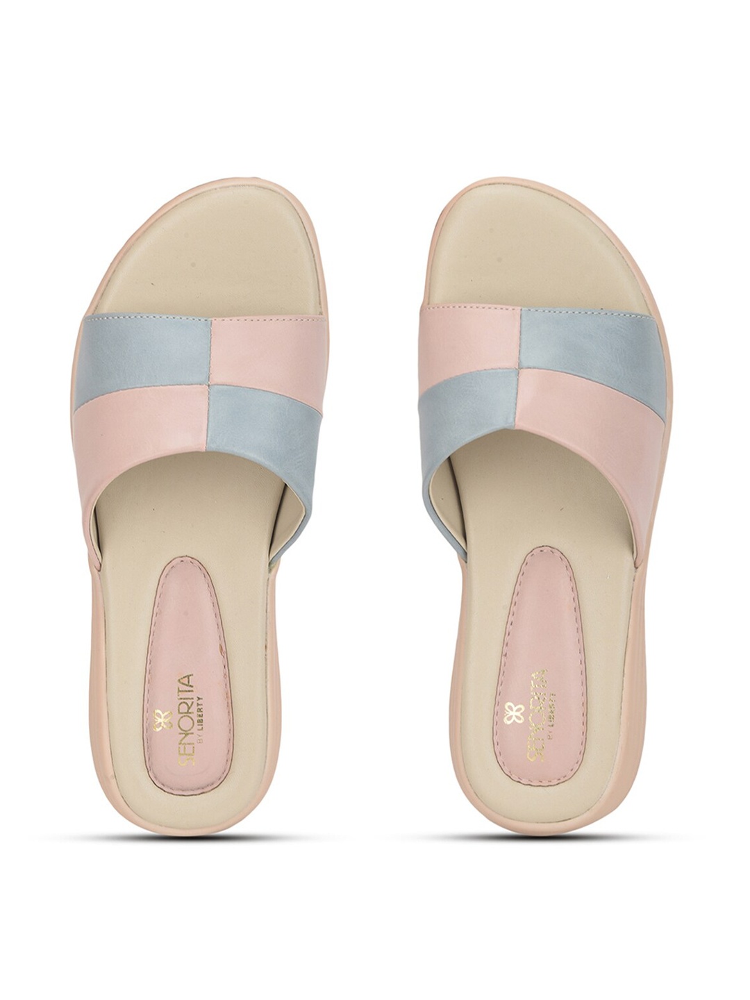 

Liberty Women Colourblocked Sliders, Pink