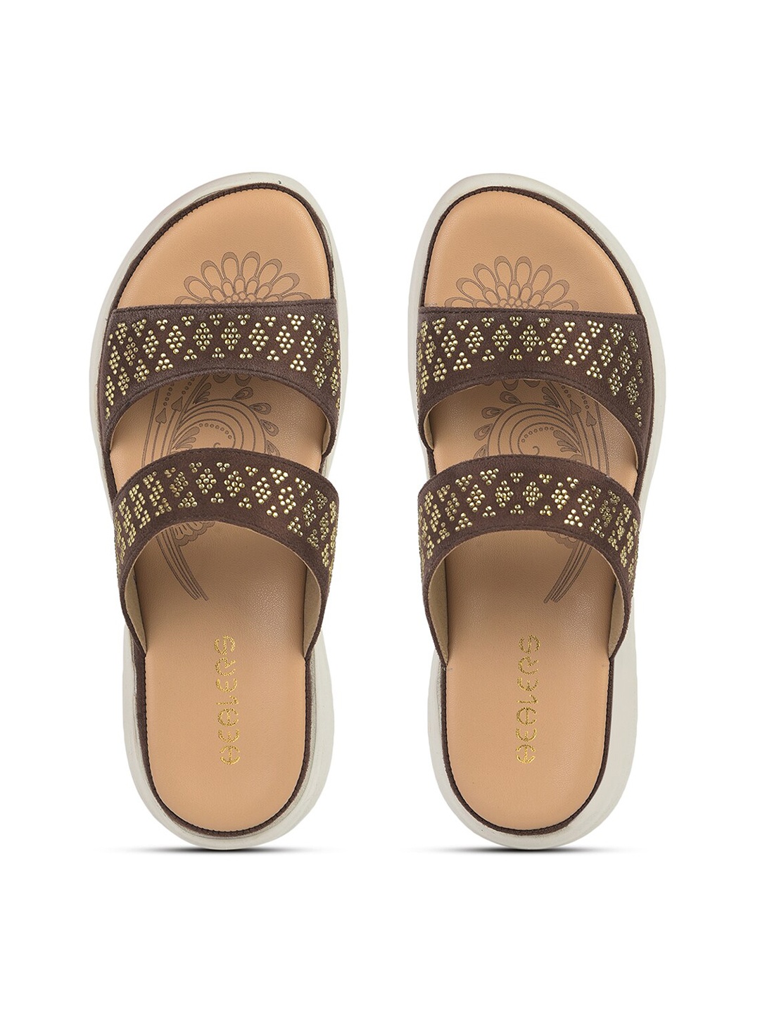

Liberty Women Embellished Open Toe Flats, Brown