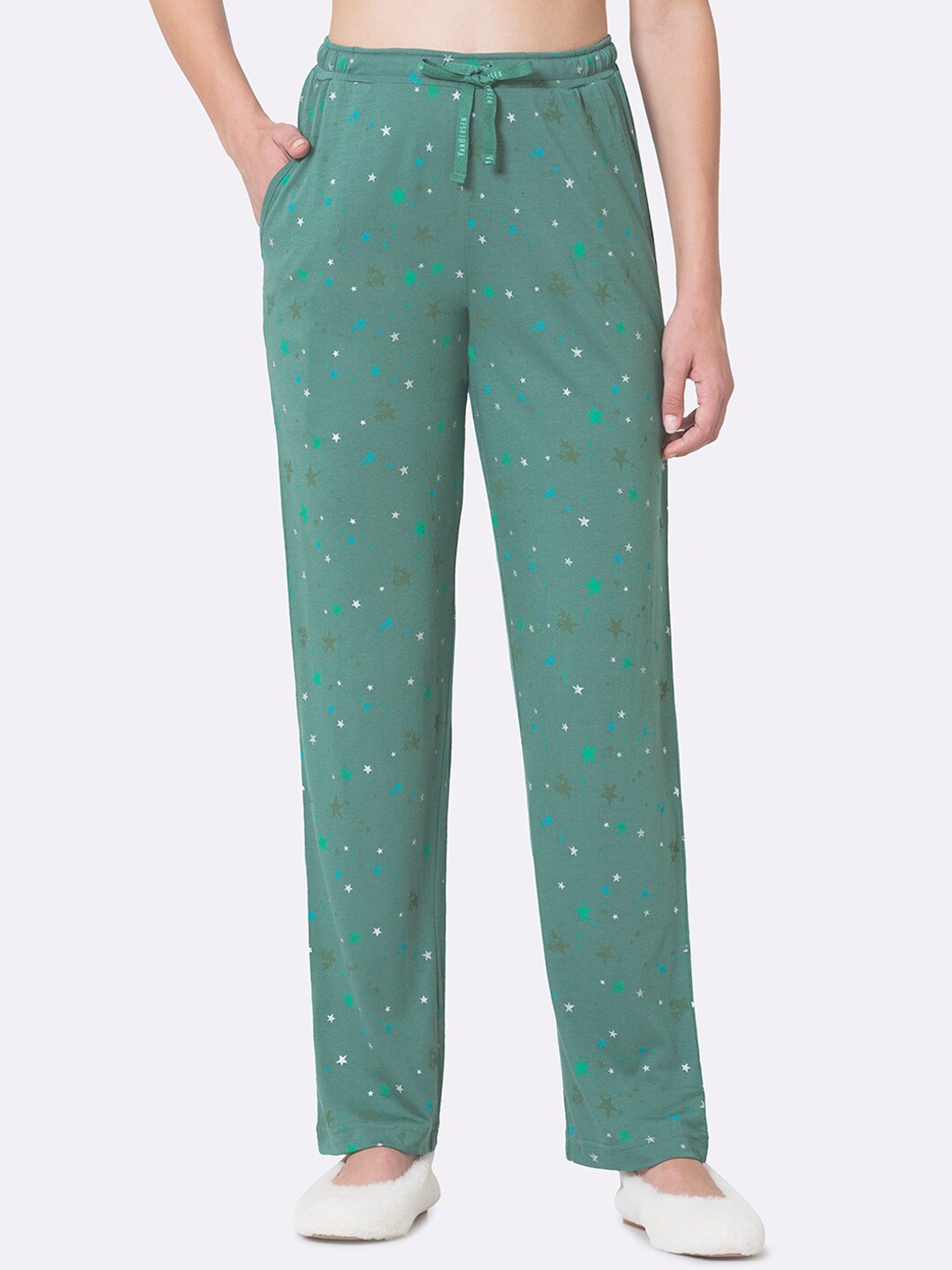 

Van Heusen Women Allover Print Functional Pocket Ultra Soft Lounge Pants, Green