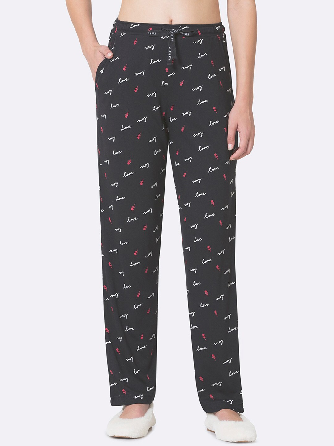 

Van Heusen Women Printed Superior Drape Ultra Soft Lounge Pants, Black