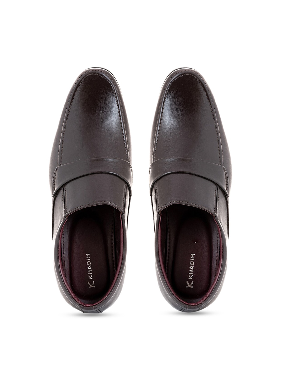 

Khadims Men Brown Solid Formal Slip-On