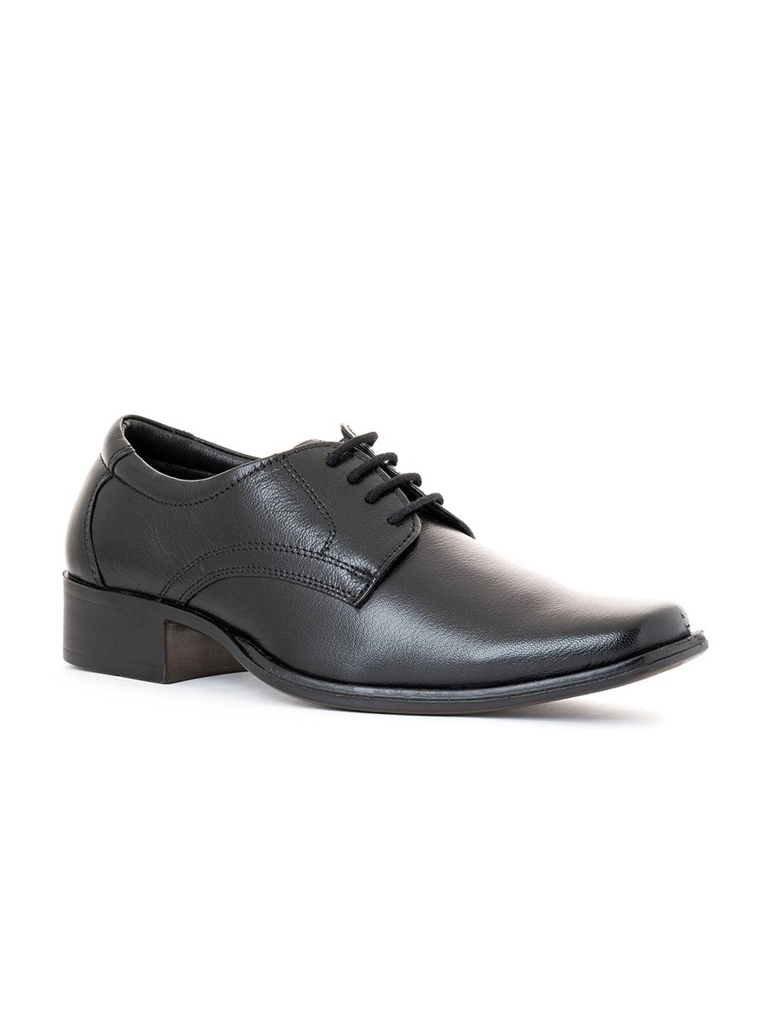 

Khadims Men Black Solid Lace-Up Formal Derby