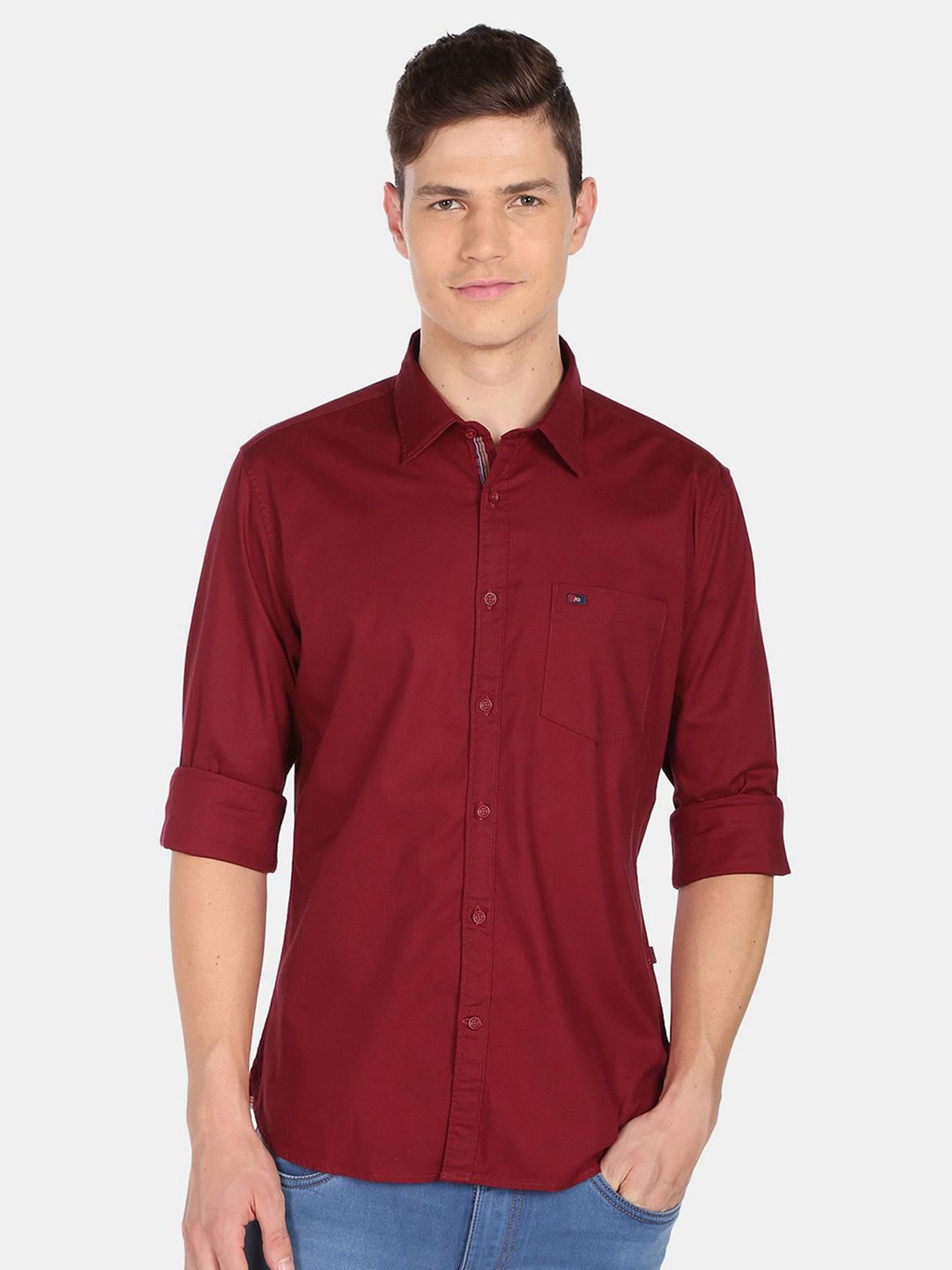 

AD By Arvind Men Red Pure Cotton Casual Shirt