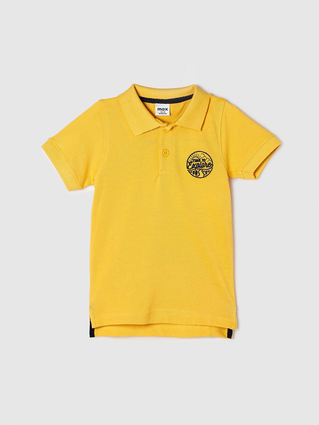 

max Boys Yellow Polo Collar Pure Cotton T-shirt