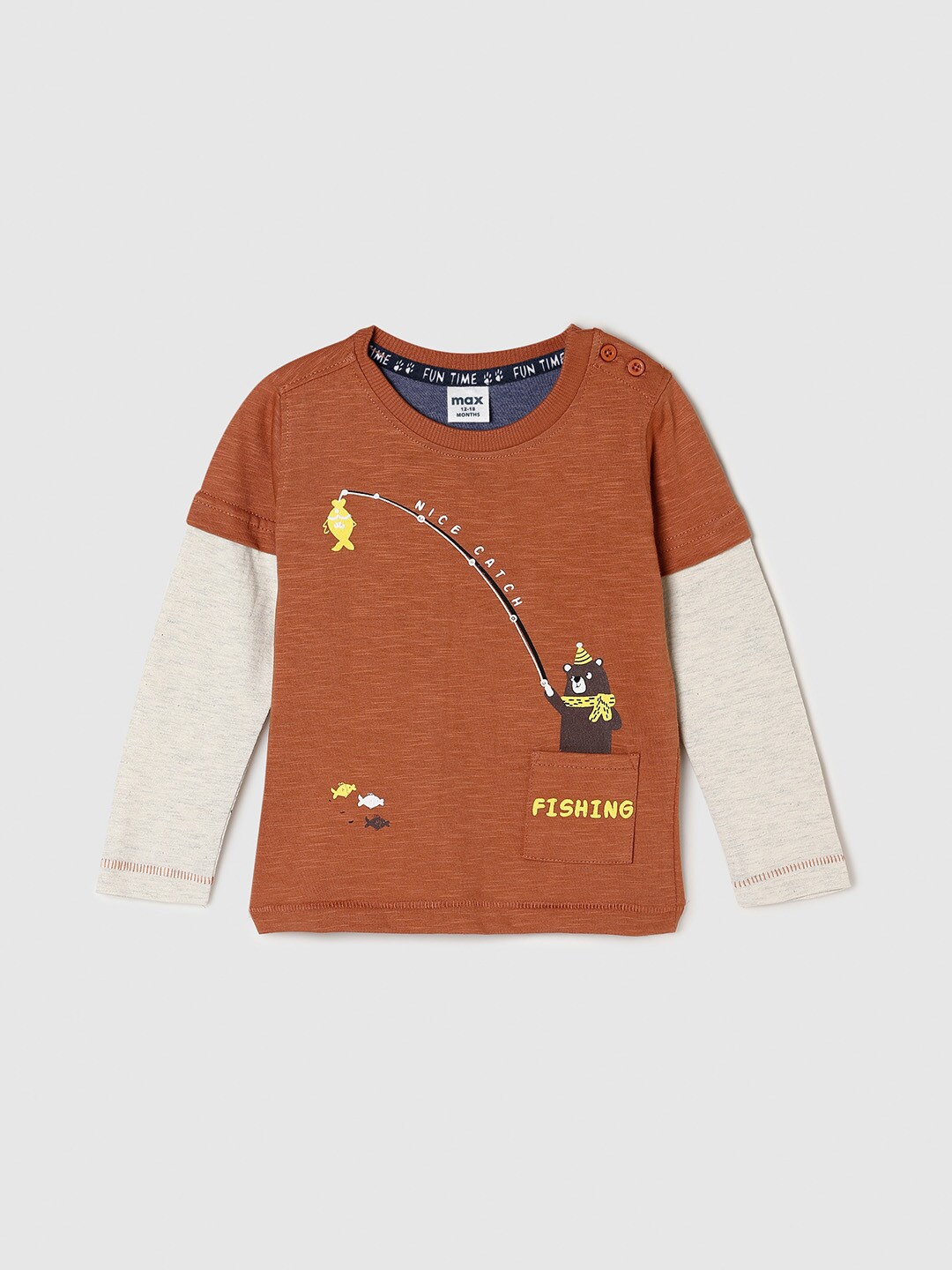 

max Boys Coral Printed Pure Cotton T-shirt