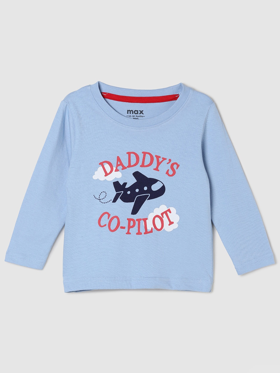 

max Boys Blue Typography Printed Pure Cotton T-shirt