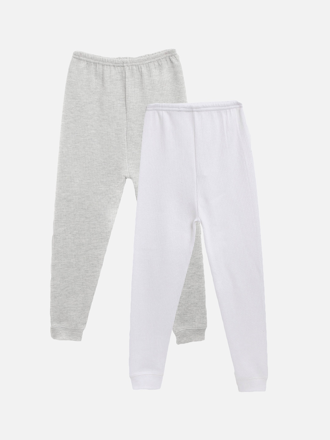 

Kanvin Boys Pack Of 2 White & Grey Self Striped Thermal Bottoms