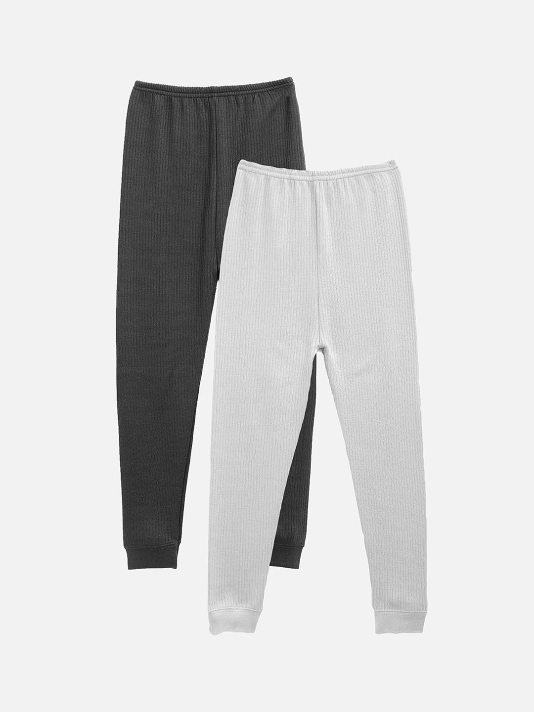 

Kanvin Boys Pack Of 2 Chacoal & Grey Solid Thermal Bottoms, Charcoal