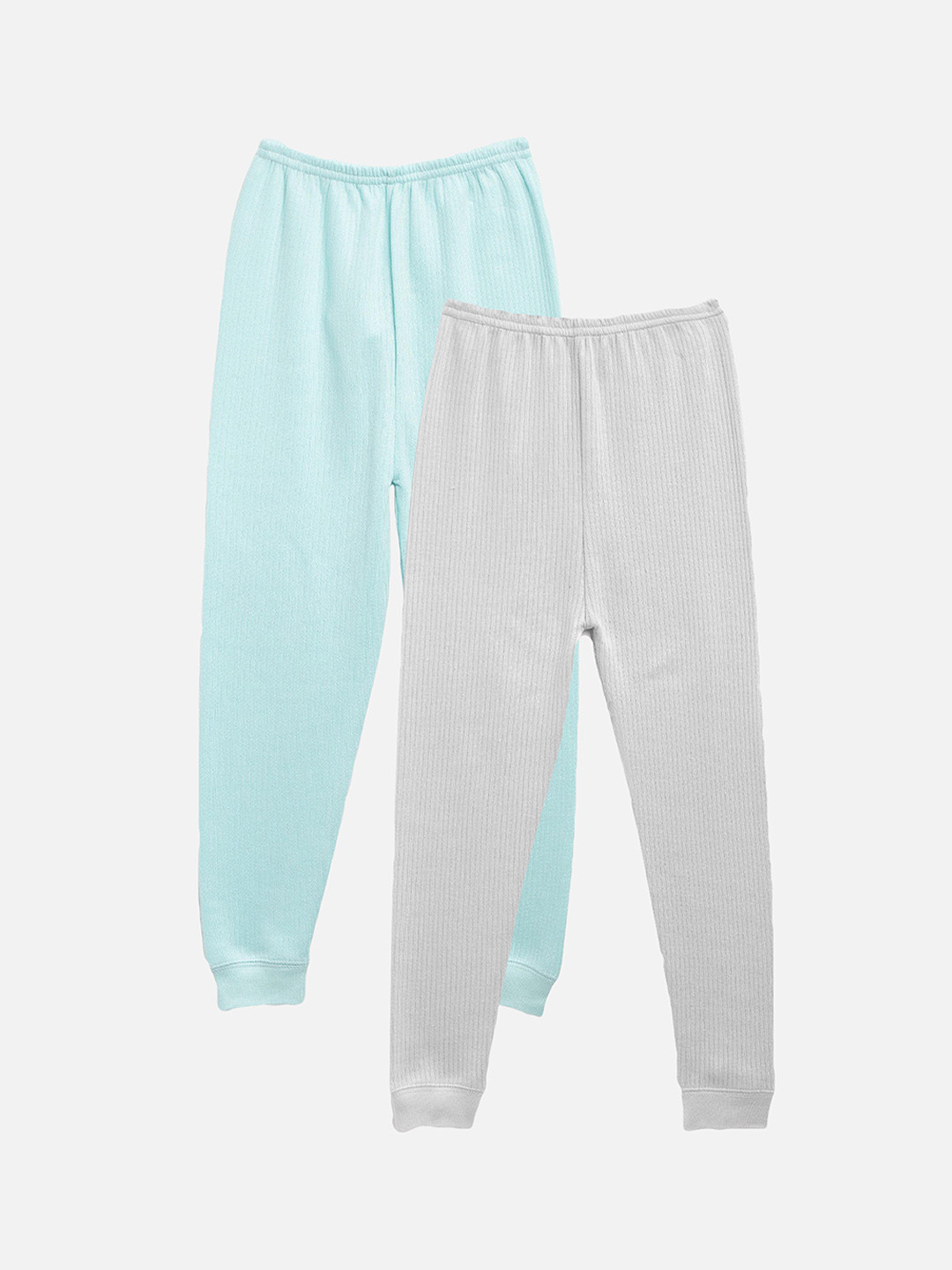 

Kanvin Boys Pack Of 2 Turquoise Blue & Grey Solid Thermal Bottoms