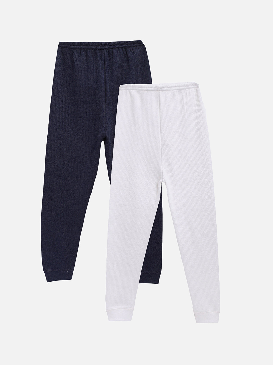 

Kanvin Boys Pack of 2 Navy Blue & White Solid Thermal Bottoms