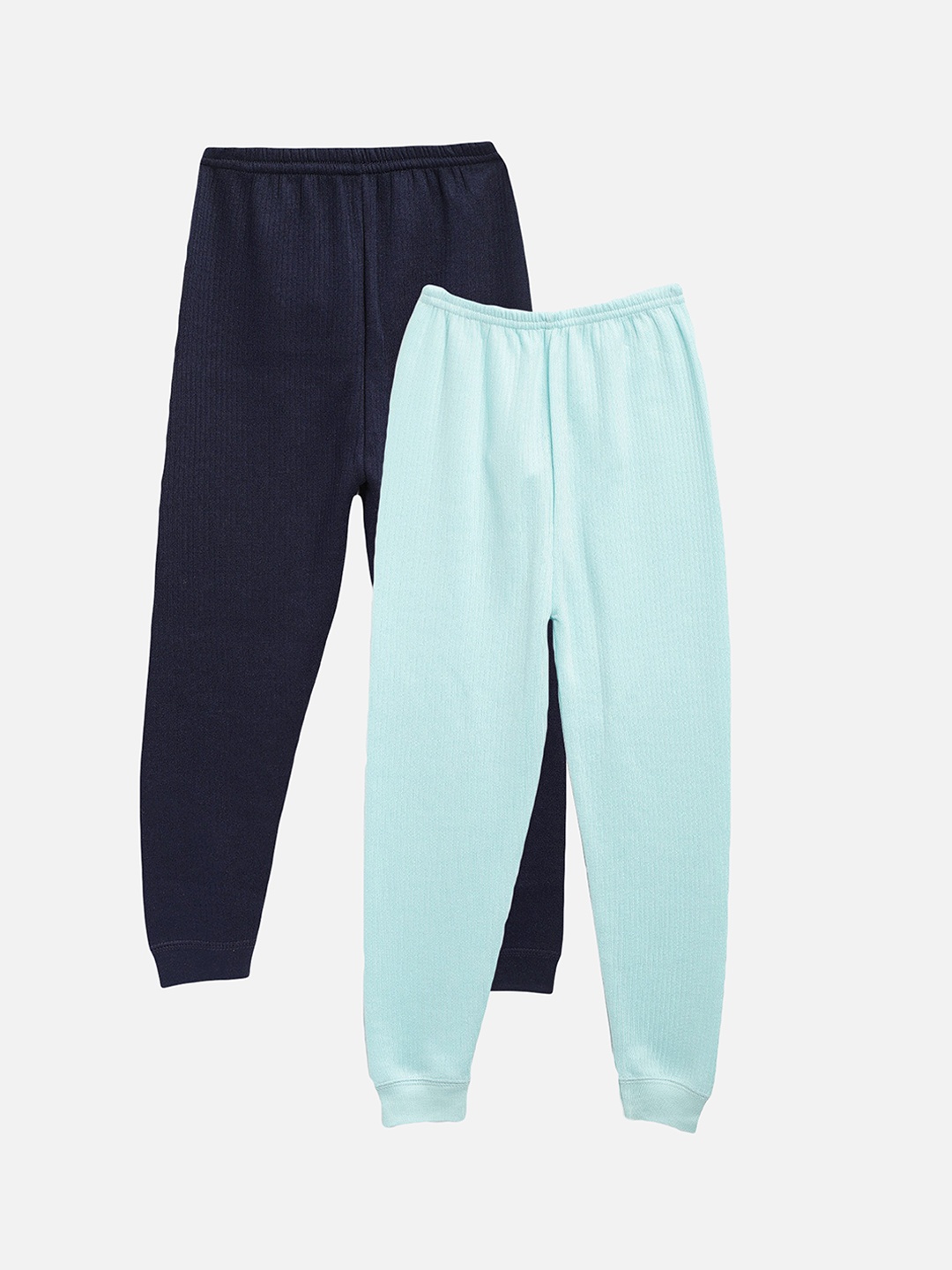 

Kanvin Boys Pack Of 2 Turquoise Blue & Navy Blue Solid Thermal Bottoms