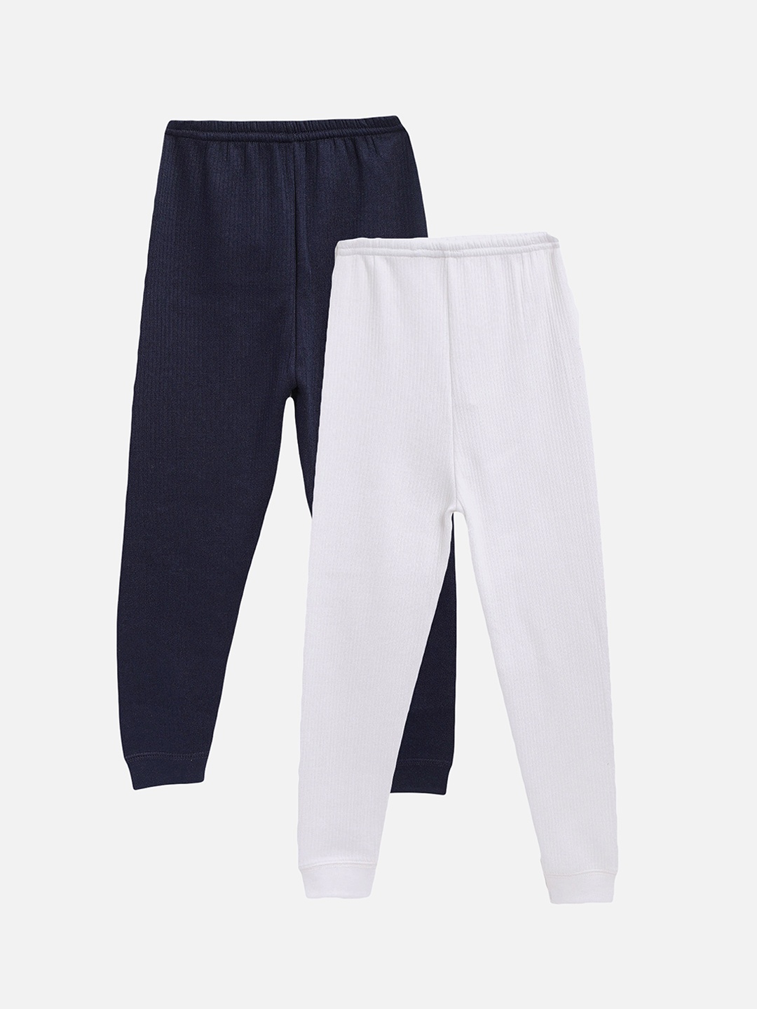 

Kanvin Boys Pack Of 2 Navy Blue & White Self Striped Thermal Bottoms