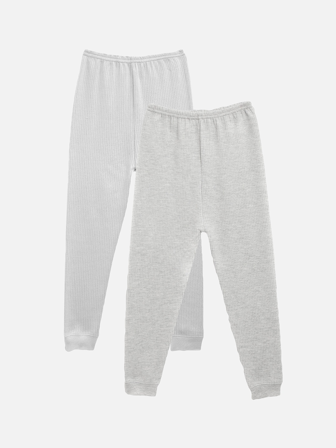 

Kanvin Boys Pack of 2 Grey Self-Striped Thermal Bottoms