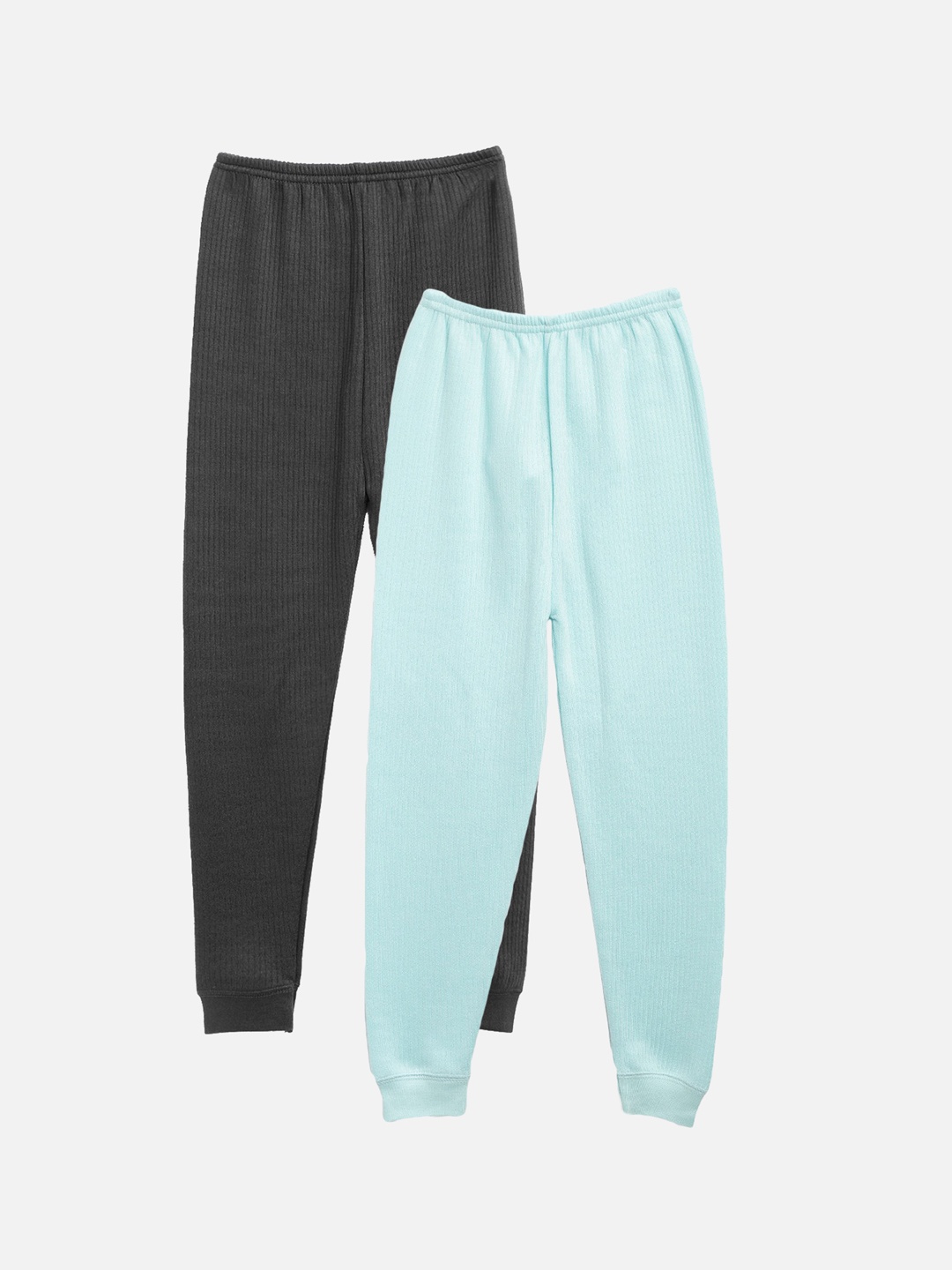

Kanvin Boys Pack Of 2 Charcoal & Turquoise Blue Solid Thermal Bottoms