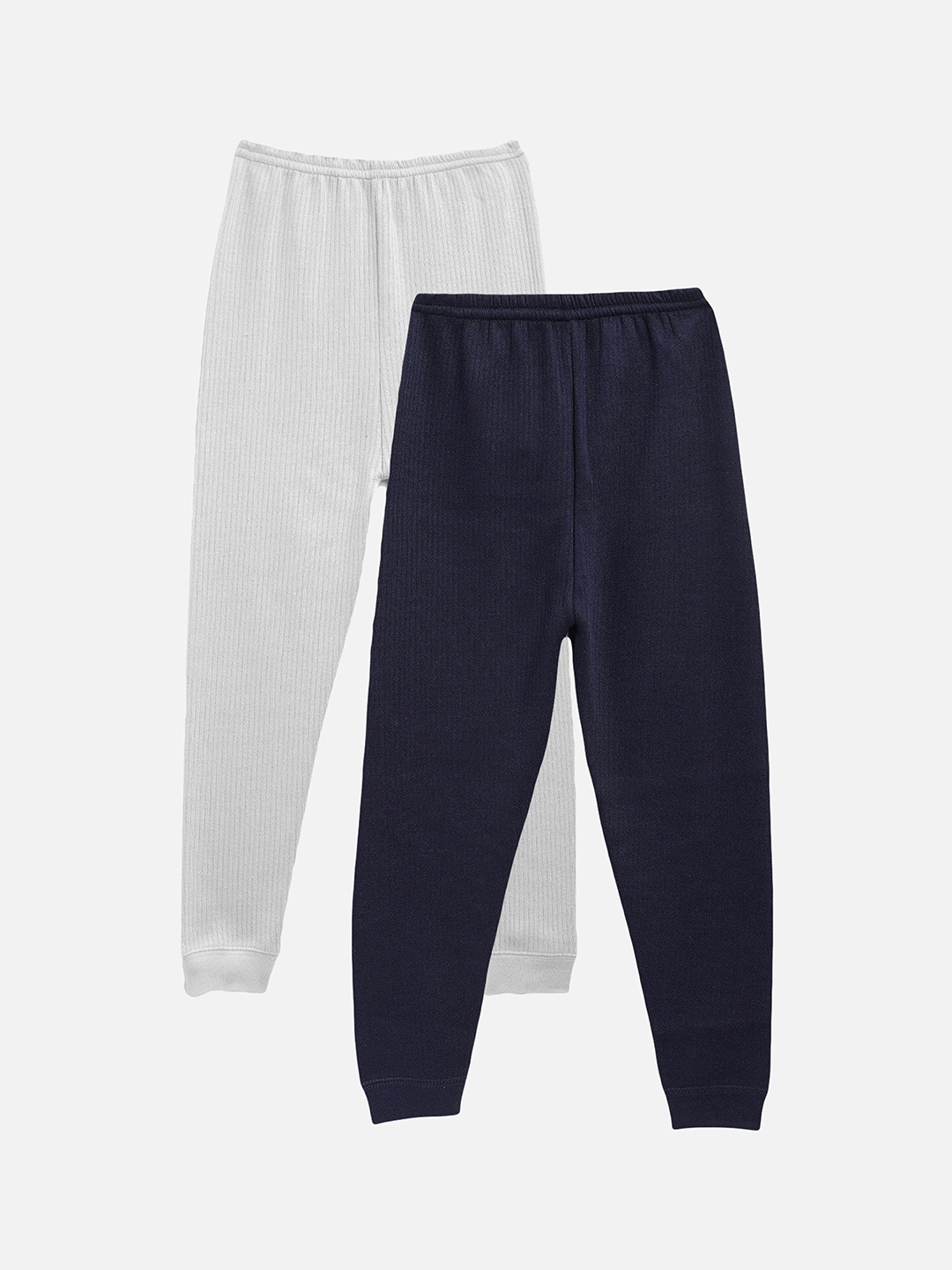 

Kanvin Boys Pack Of 2 Grey & Navy Blue Striped Patterned Thermal Bottoms