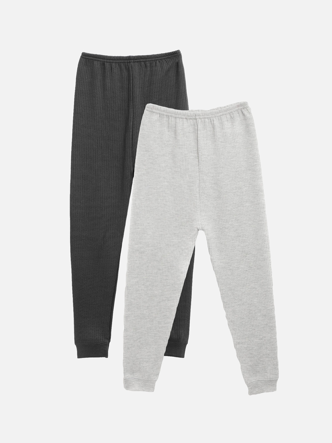 

Kanvin Boys Pack of 2 Charcoal /Grey Melange Solid Thermal Bottoms