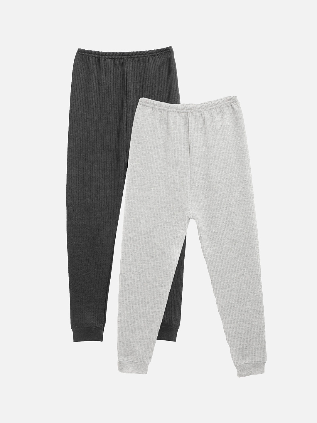 

Kanvin Infant Boys Pack Of 2 Charcoal & Grey Melange Solid Thermal Bottoms