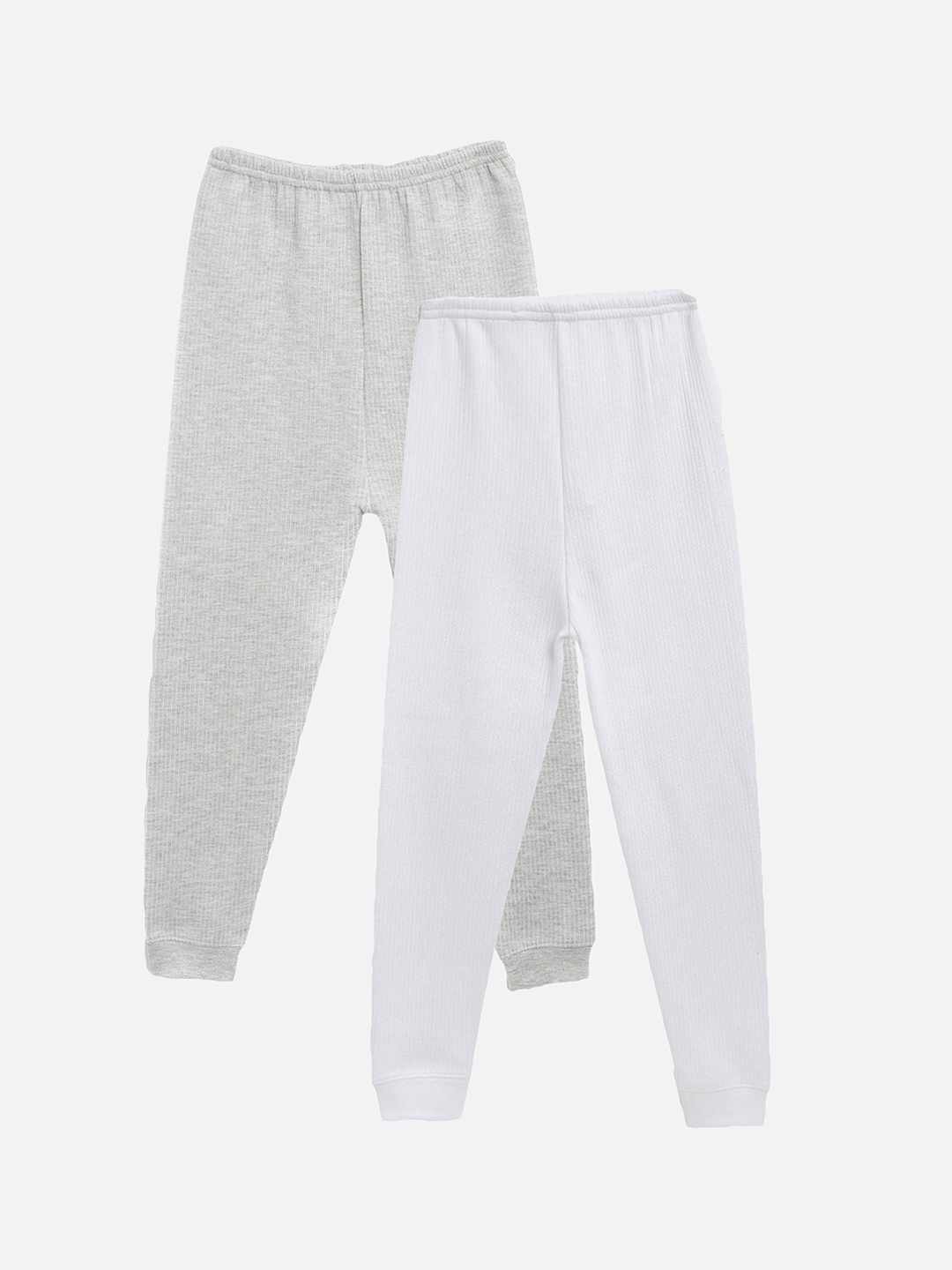 

Kanvin Boys Pack Of 2 White & Grey Solid Thermal Bottoms