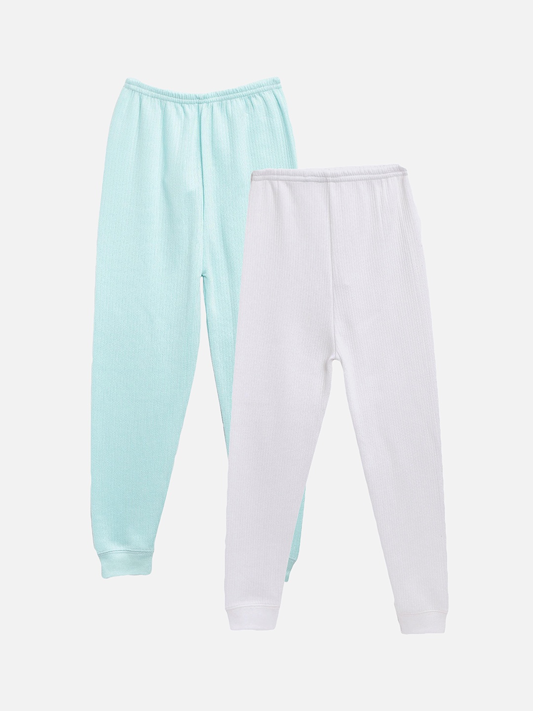 

Kanvin Boys Pack Of 2 White and Turquoise Blue Thermal Bottoms