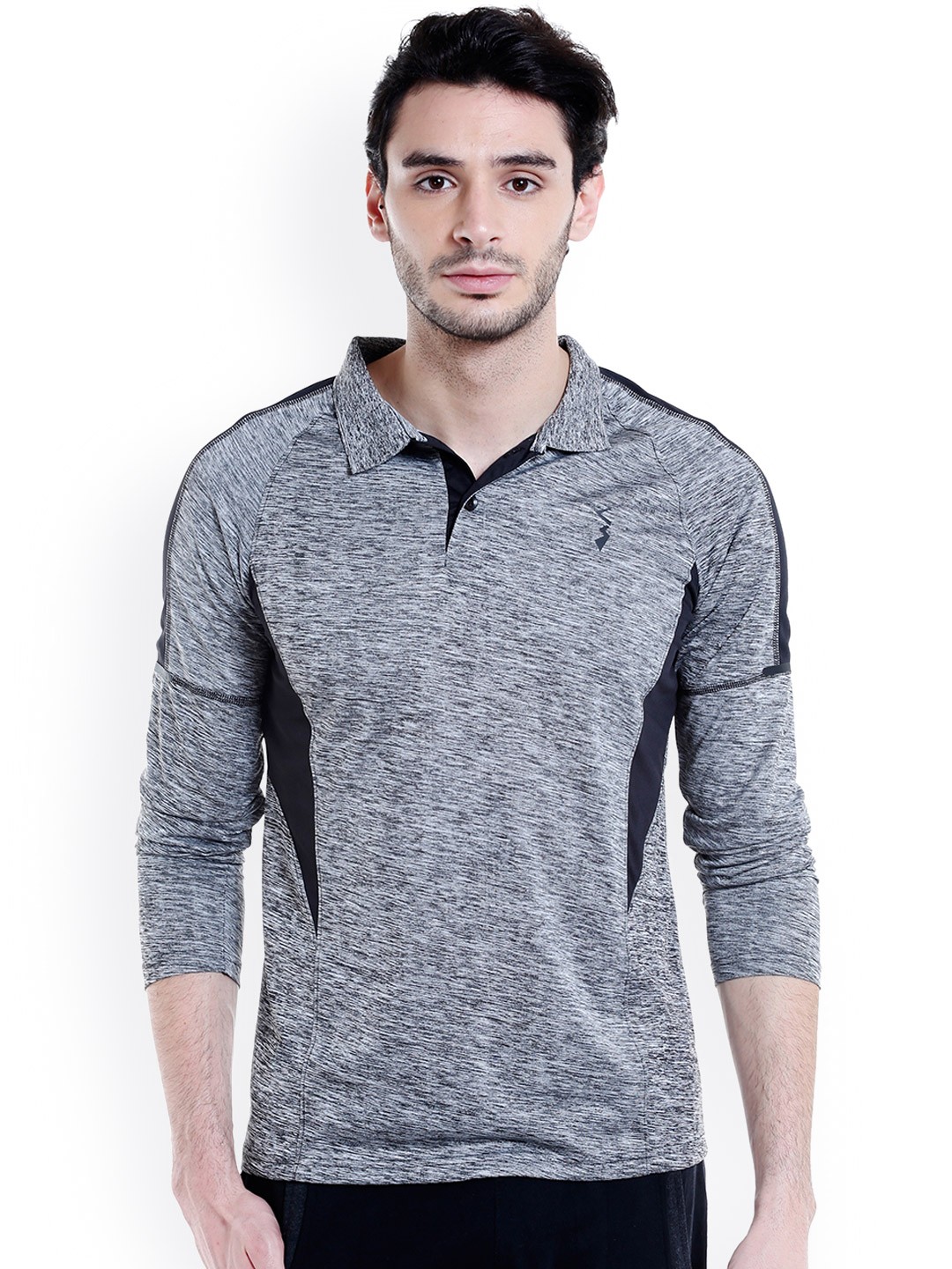 

Campus Sutra Men Grey Solid Polo T-shirt