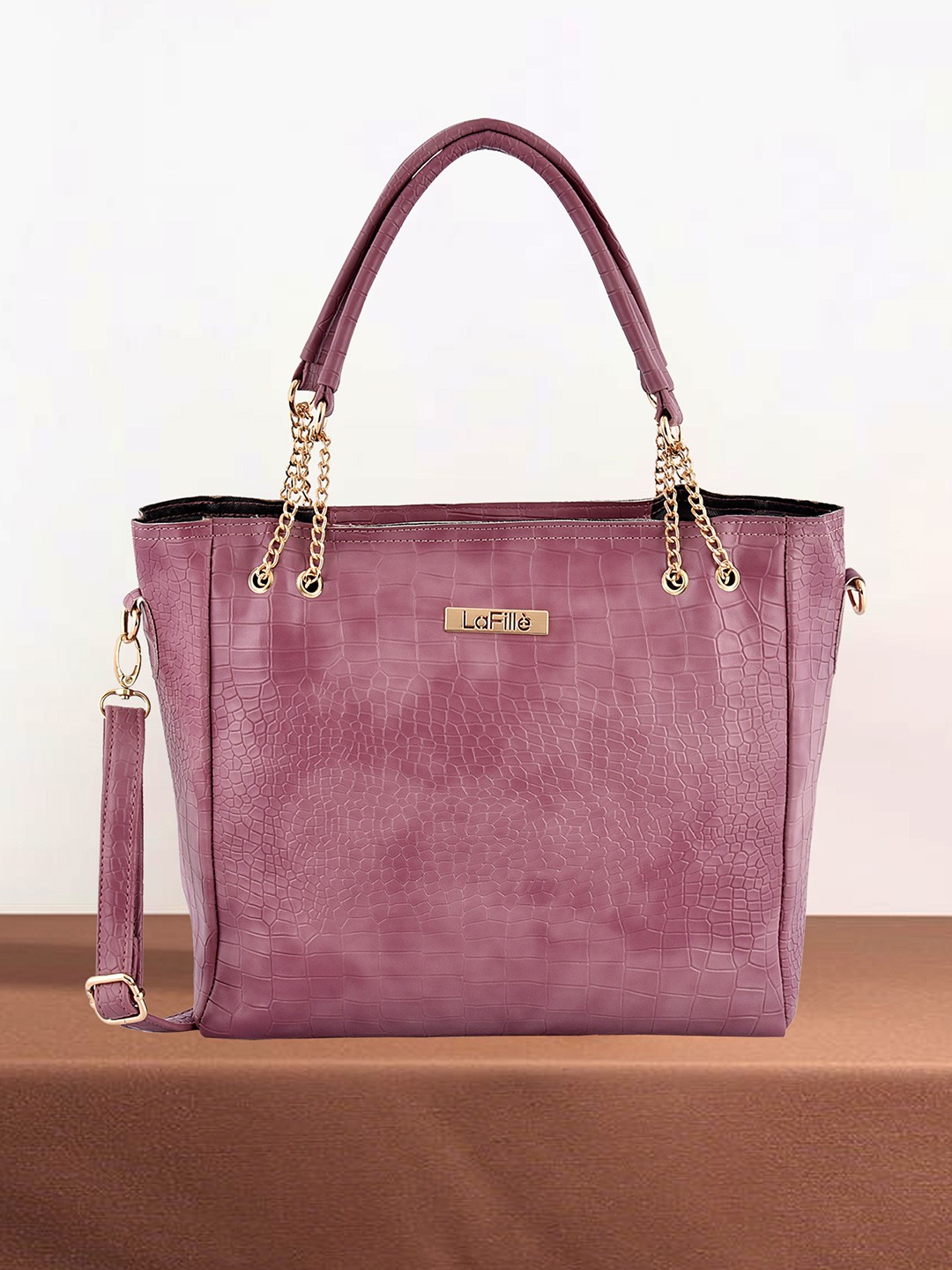 

LaFille Women Purple PU Structured Handheld Bag