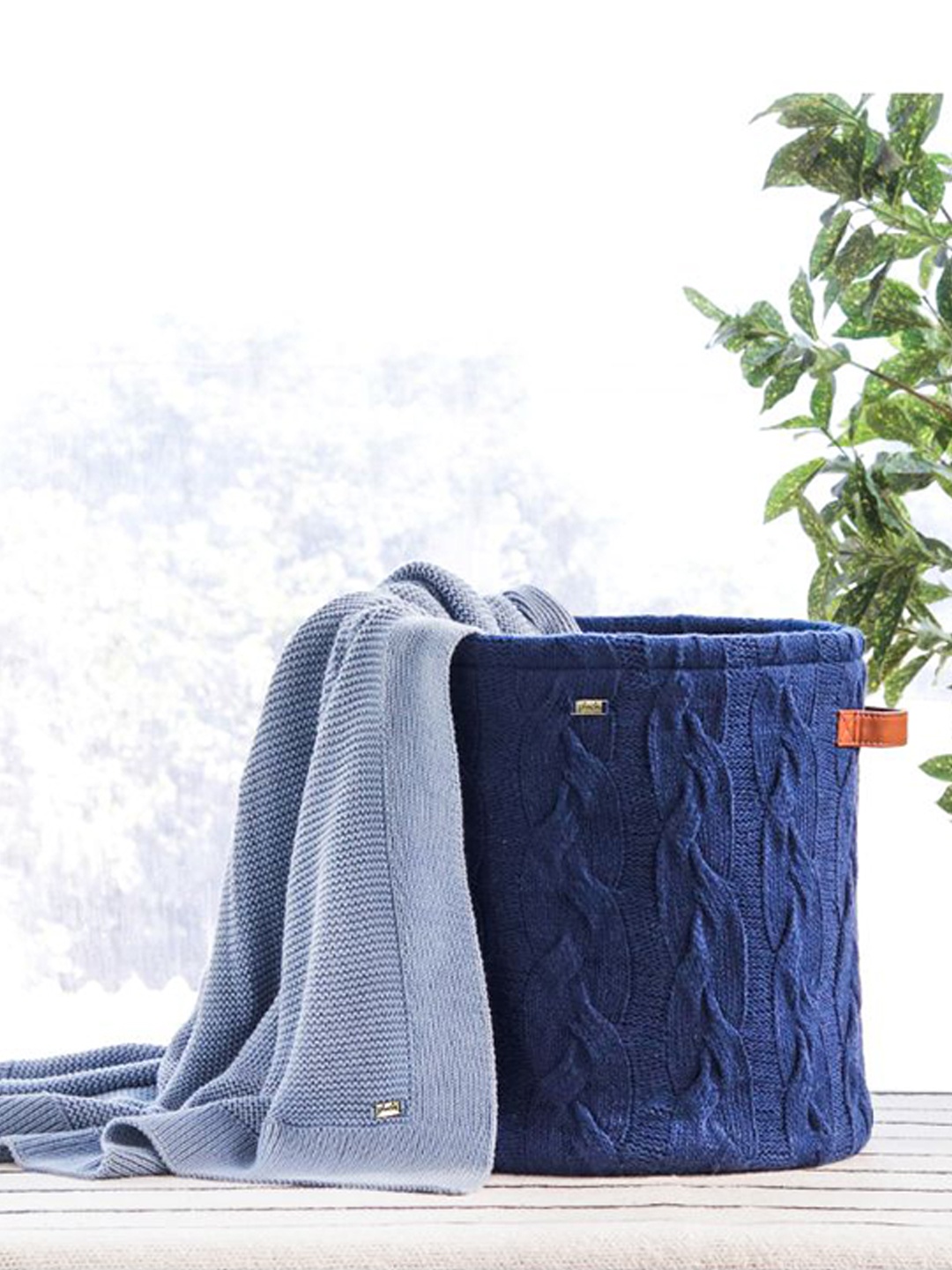 

Pluchi Navy Blue Textured Storage Basket