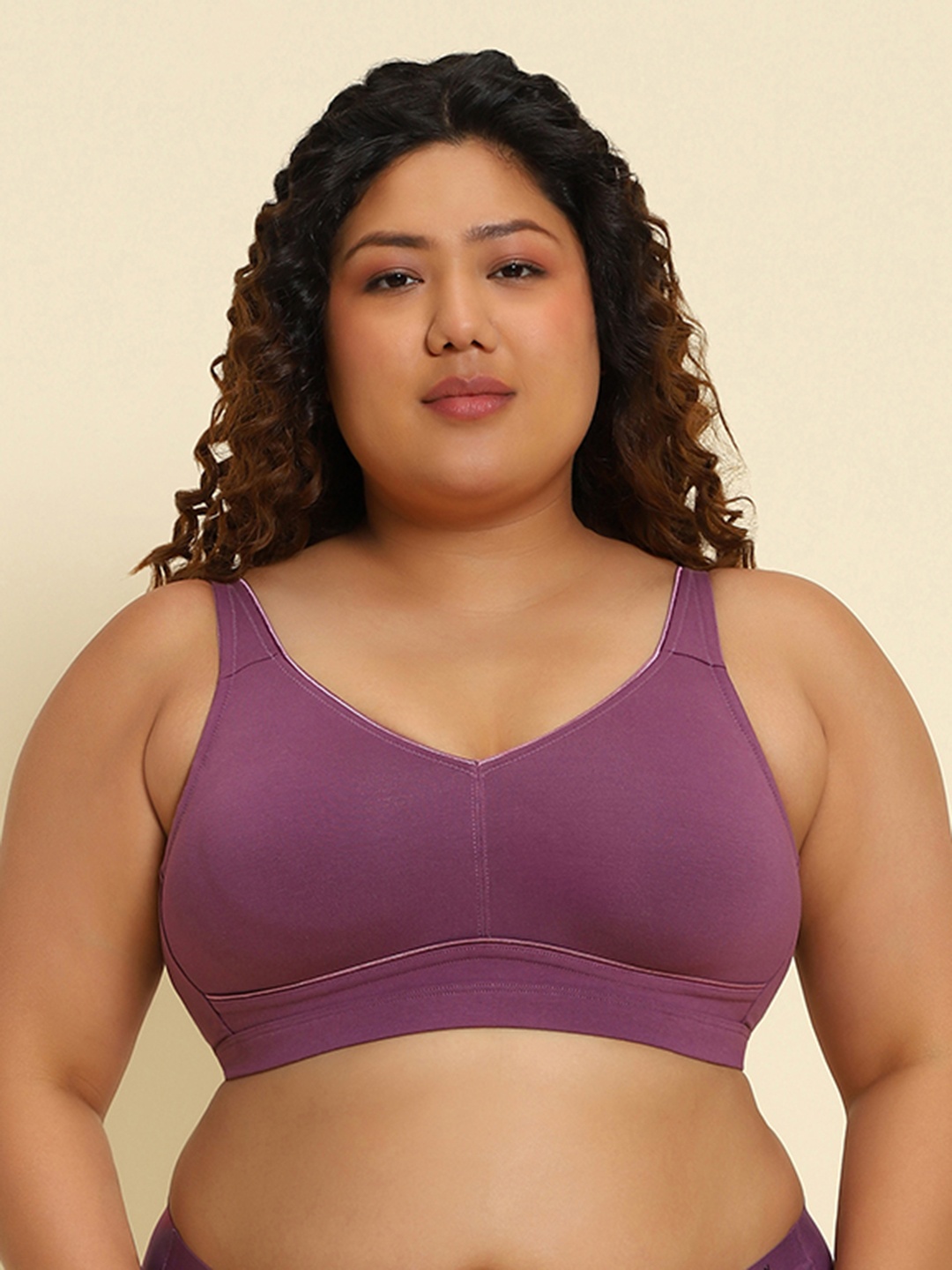 

Van Heusen Women Purple Gum Drop Solid Plus Size Wireless Minimizer Bra