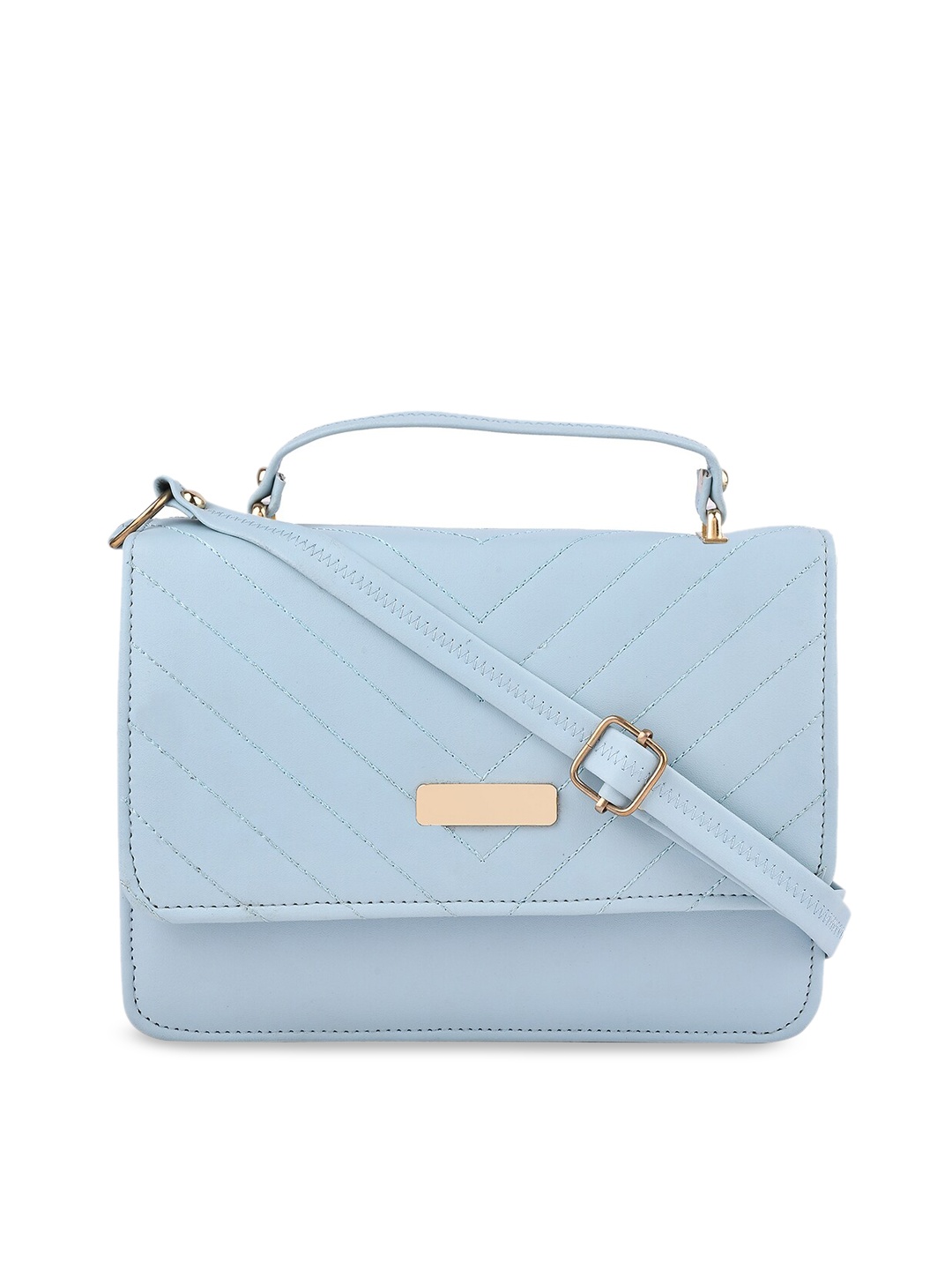 

SHINING STAR Blue PU Textured Sling Bag