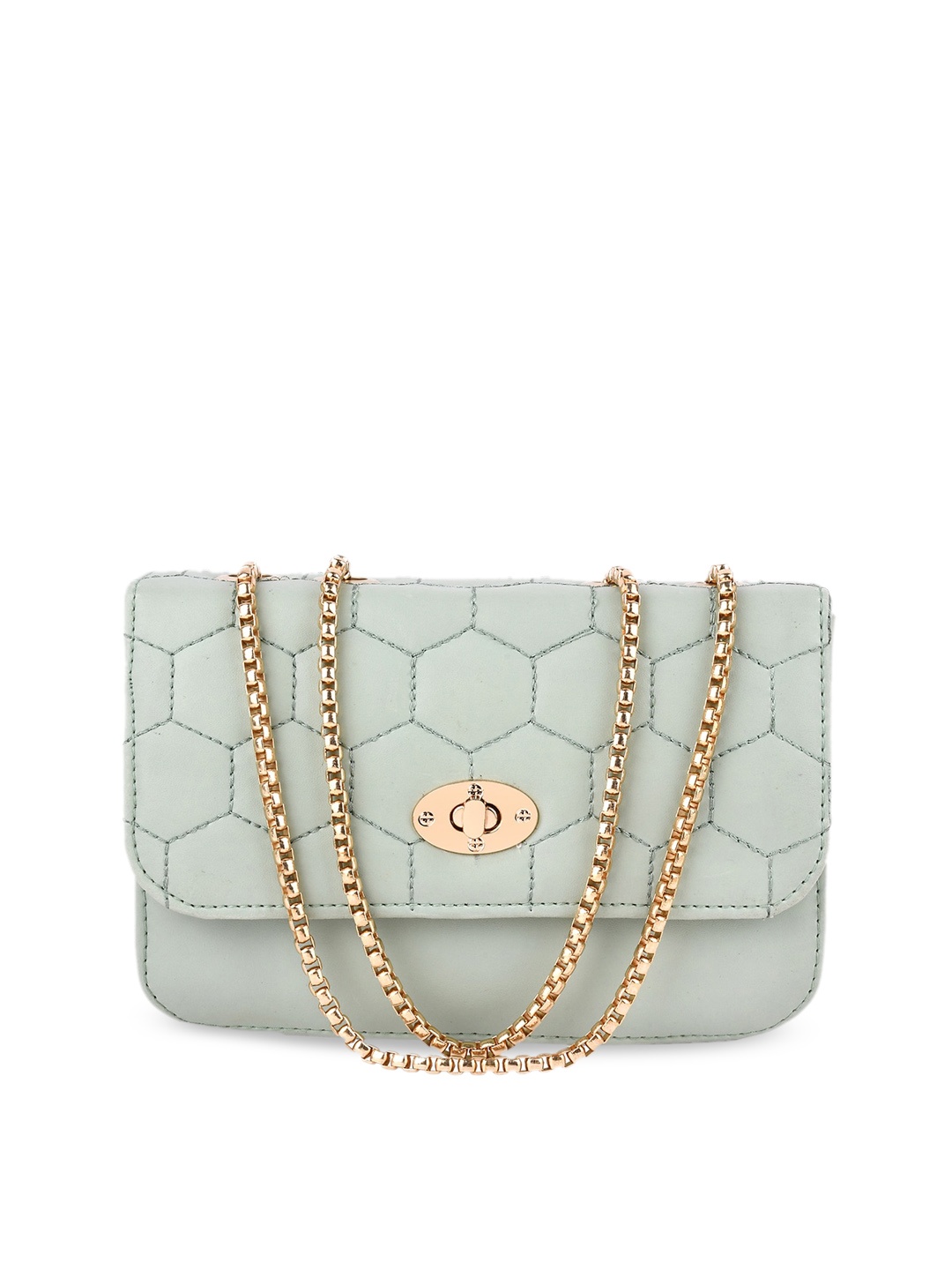 

SHINING STAR Olive Green Textured PU Structured Sling Bag