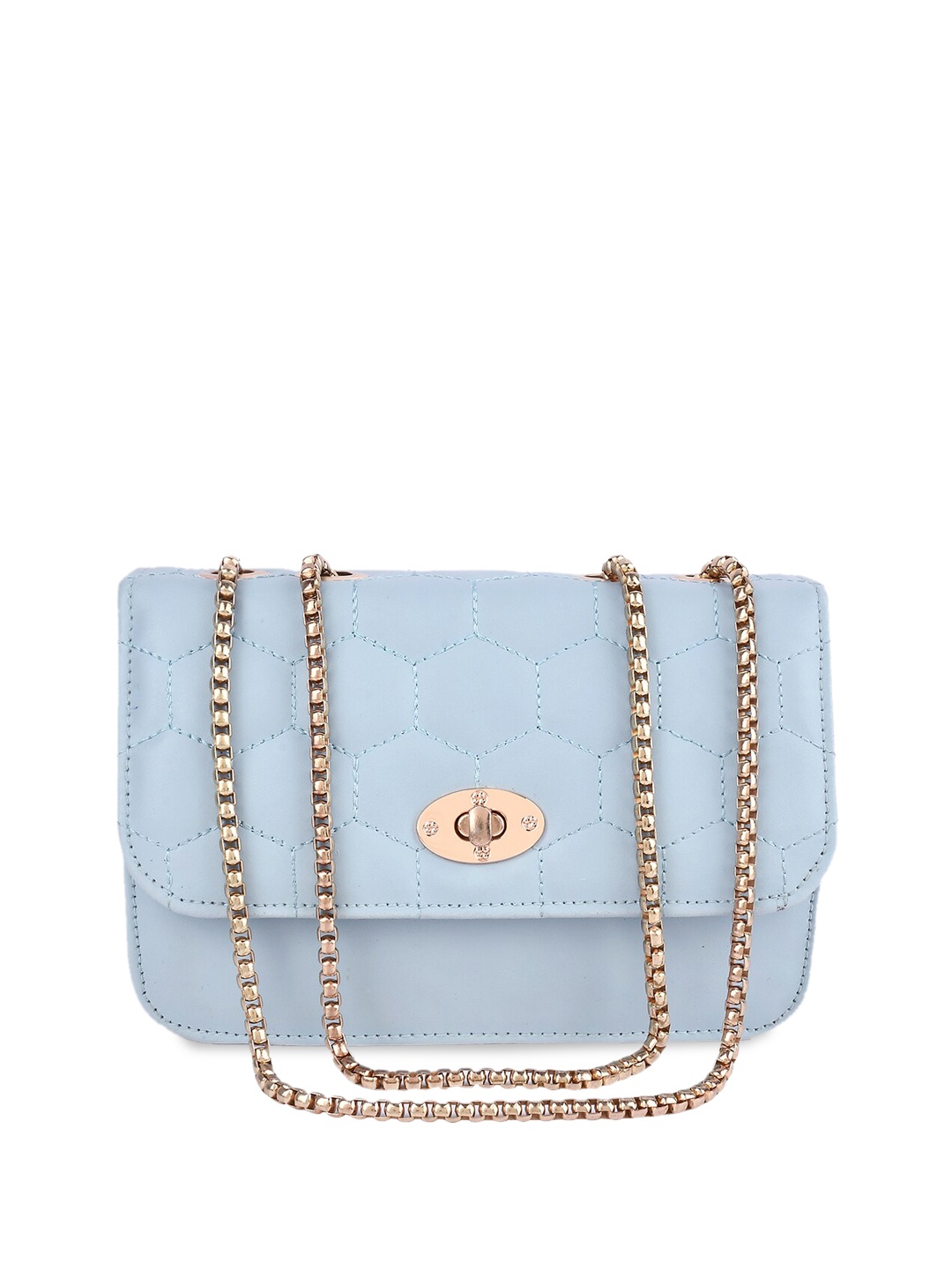 

SHINING STAR Blue PU Structured Sling Bag