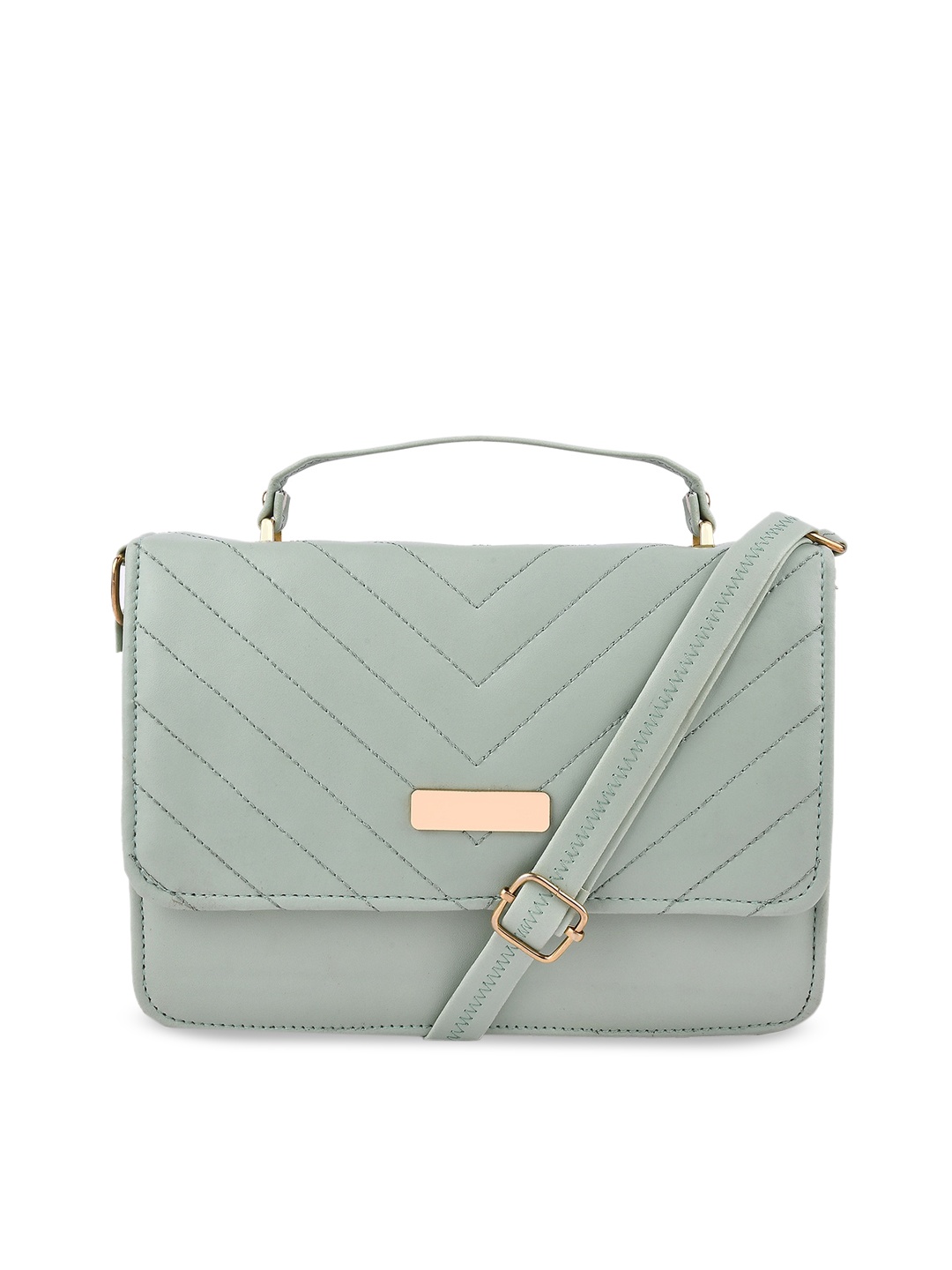 

SHINING STAR Olive Green PU Structured Satchel