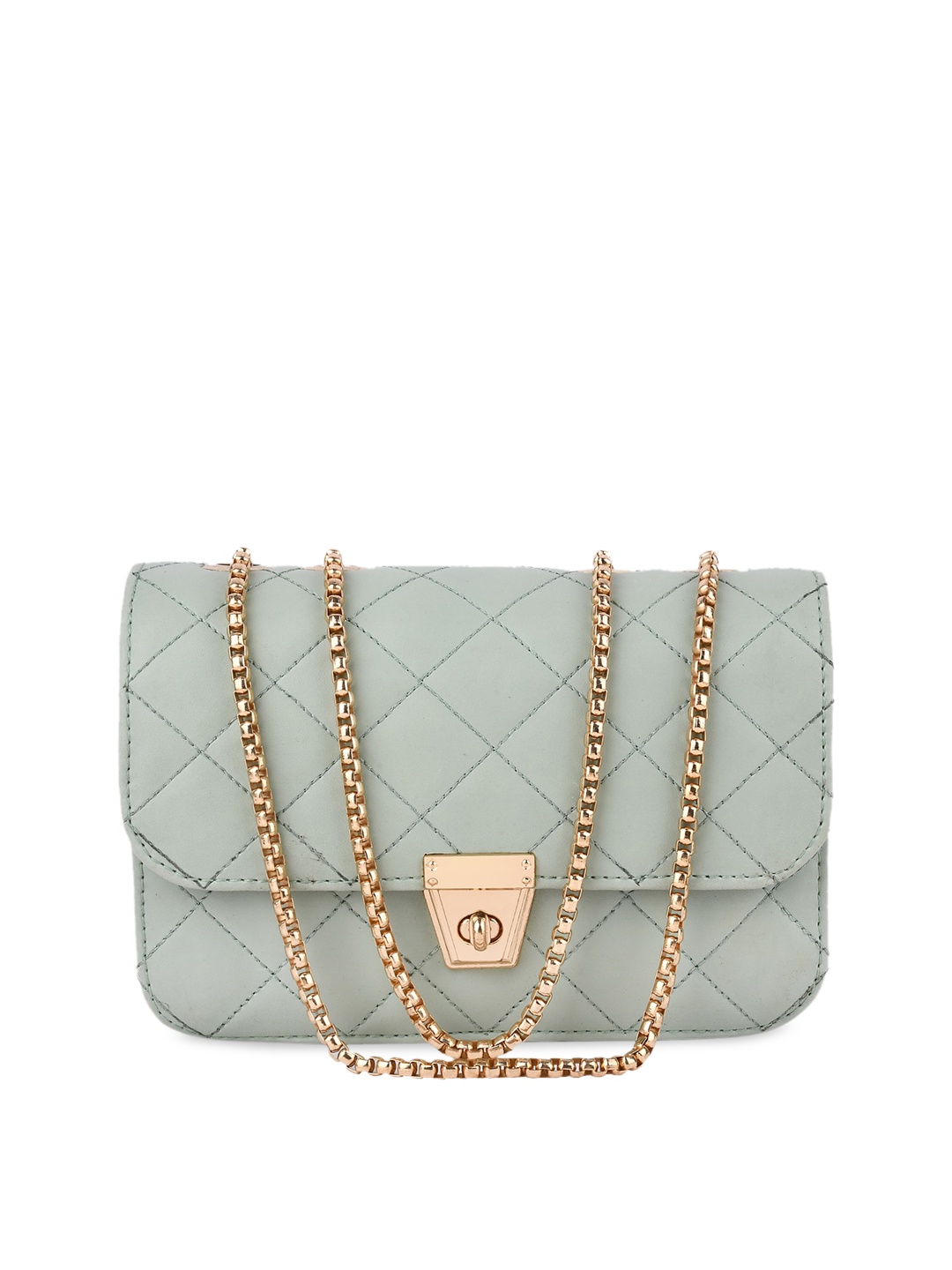 

SHINING STAR Olive Green PU Structured Sling Bag with Quilted