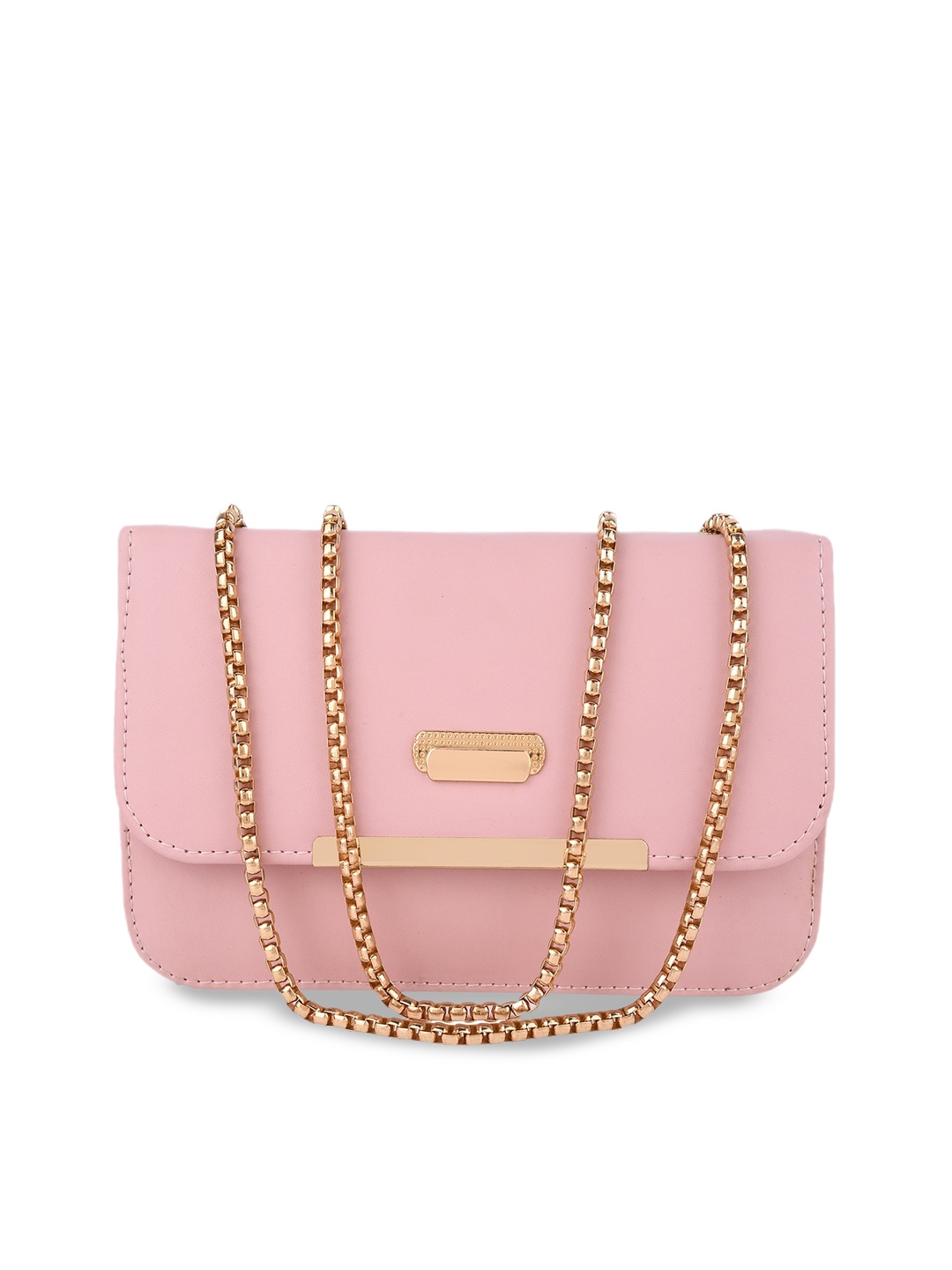 

SHINING STAR Peach-Coloured Structured Sling Bag