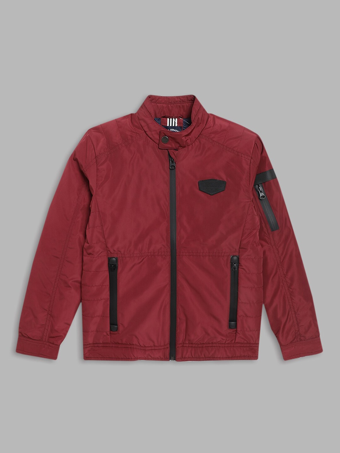 

Blue Giraffe Boys Maroon Solid Puffer Jacket