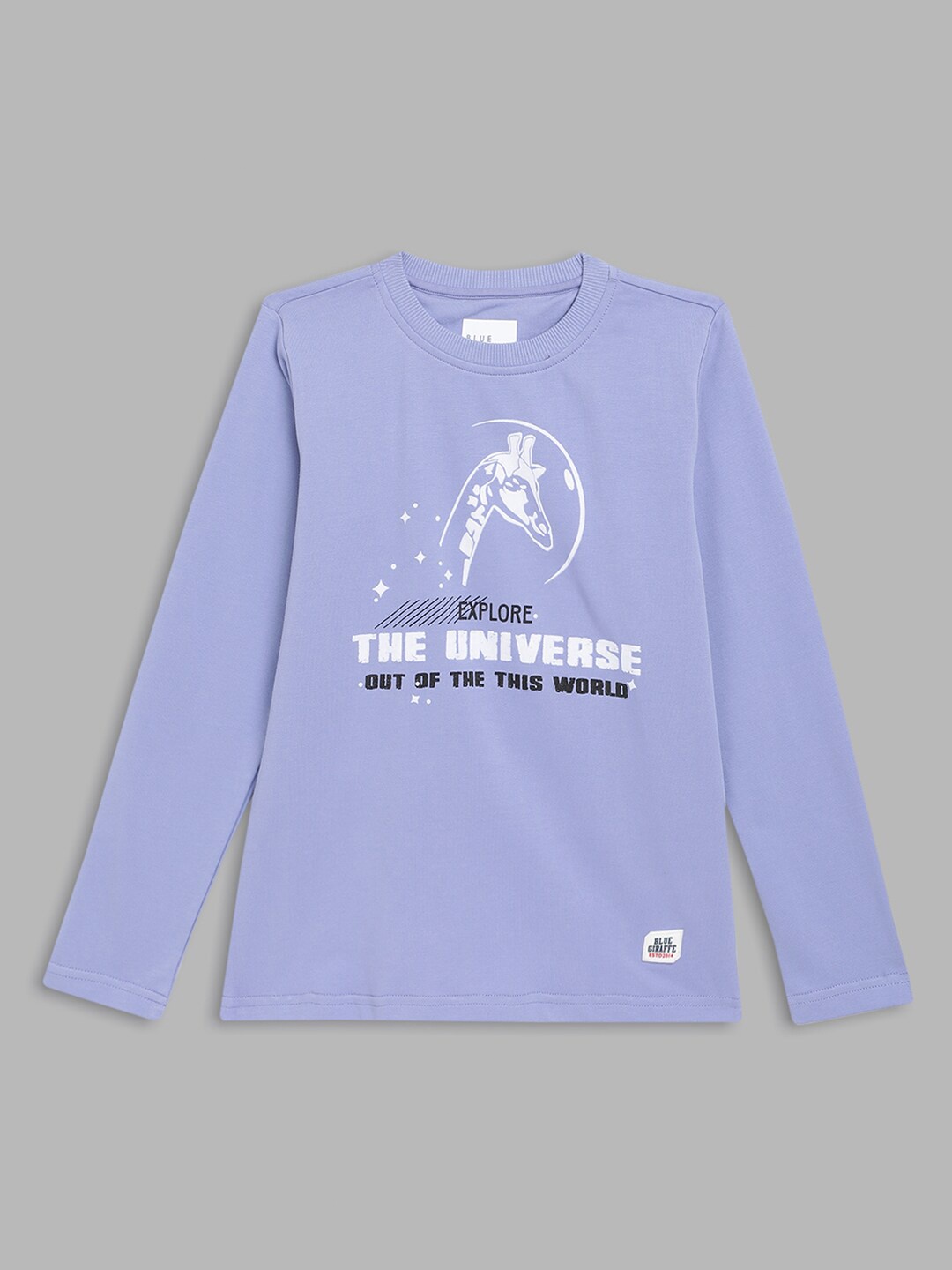 

Blue Giraffe Boys Purple Printed T-shirt