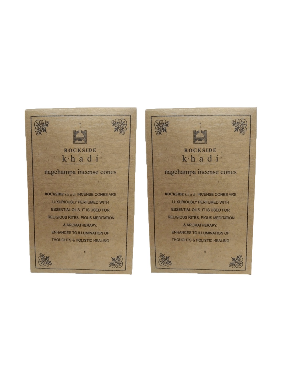 

ROCKSIDE KHADI Set Of 2 Herbal Insense Cone Nagchampa Hair Oil, Brown