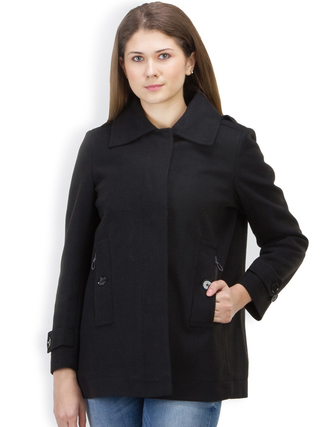 

Be Indi Women Black Longline Tailored Woollen Jacket
