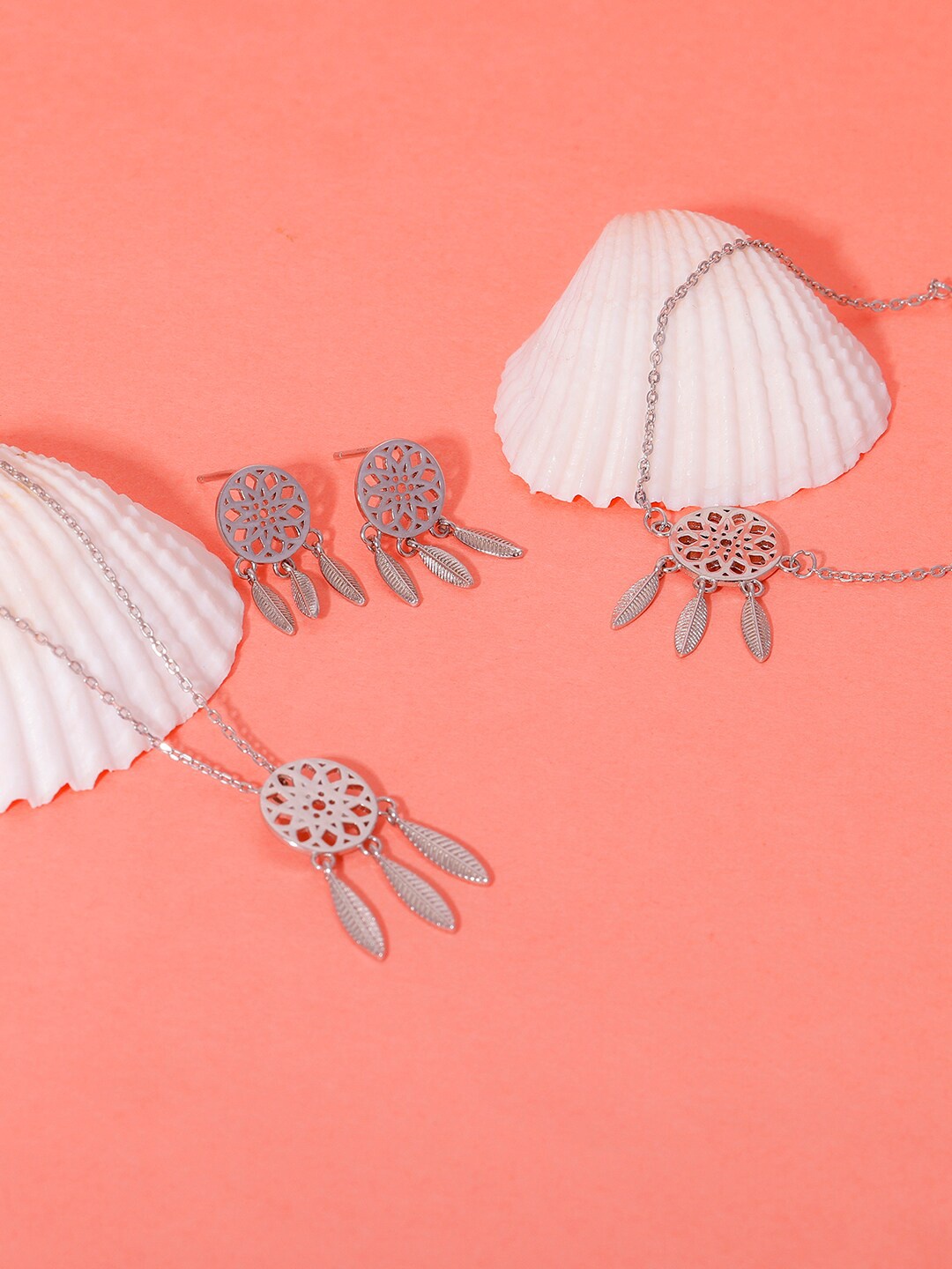 

GIVA Rhodium-Plated Silver-Toned 925 Sterling Silver Dreamcatcher Jewellery Set
