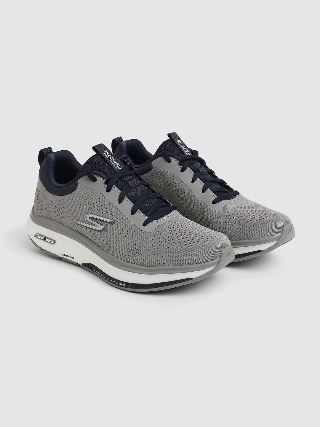 

Skechers Men Grey Woven Design Sneakers
