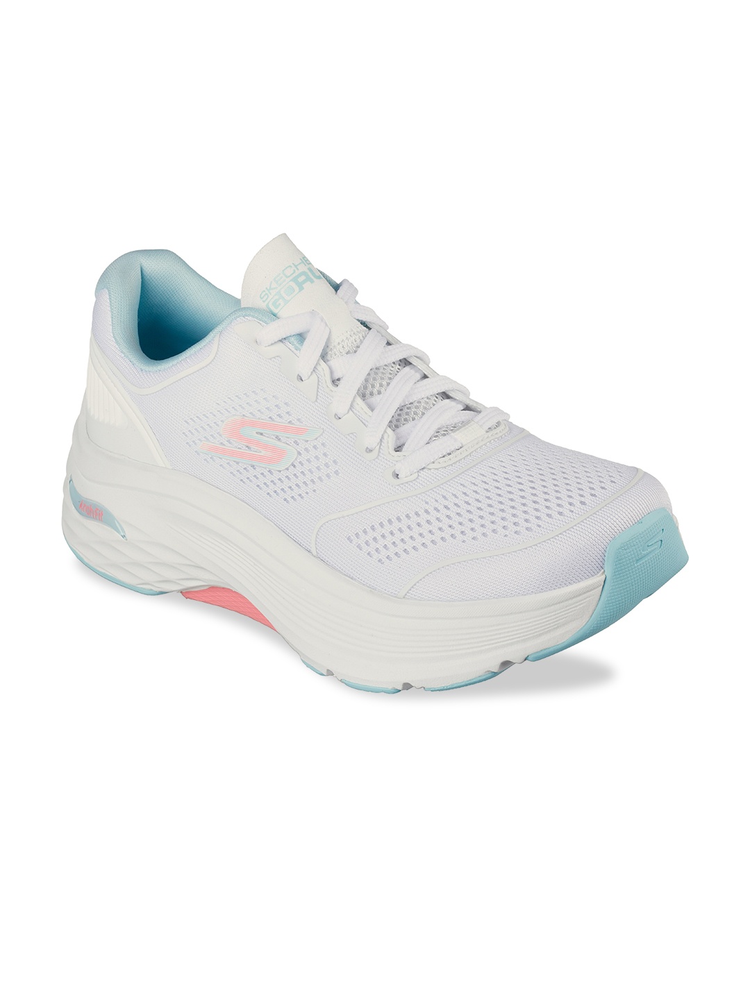 

Skechers Women White MAX CUSHIONING Running Non-Marking Shoes