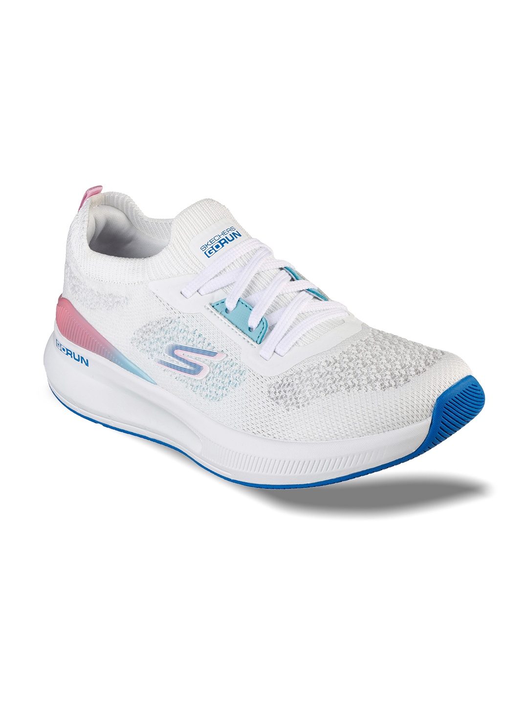 

Skechers Women White Mesh Go Run Pulse Roadie Sports Shoes
