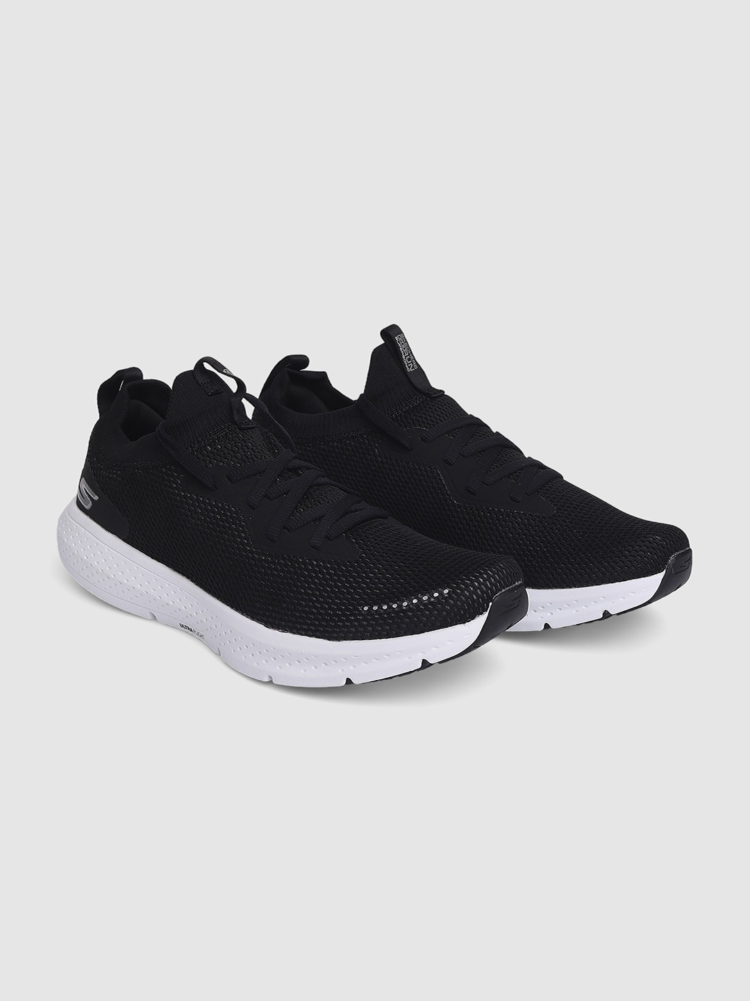 

Skechers Men Black Mesh Go Run Supersonic Apex Sports Shoes