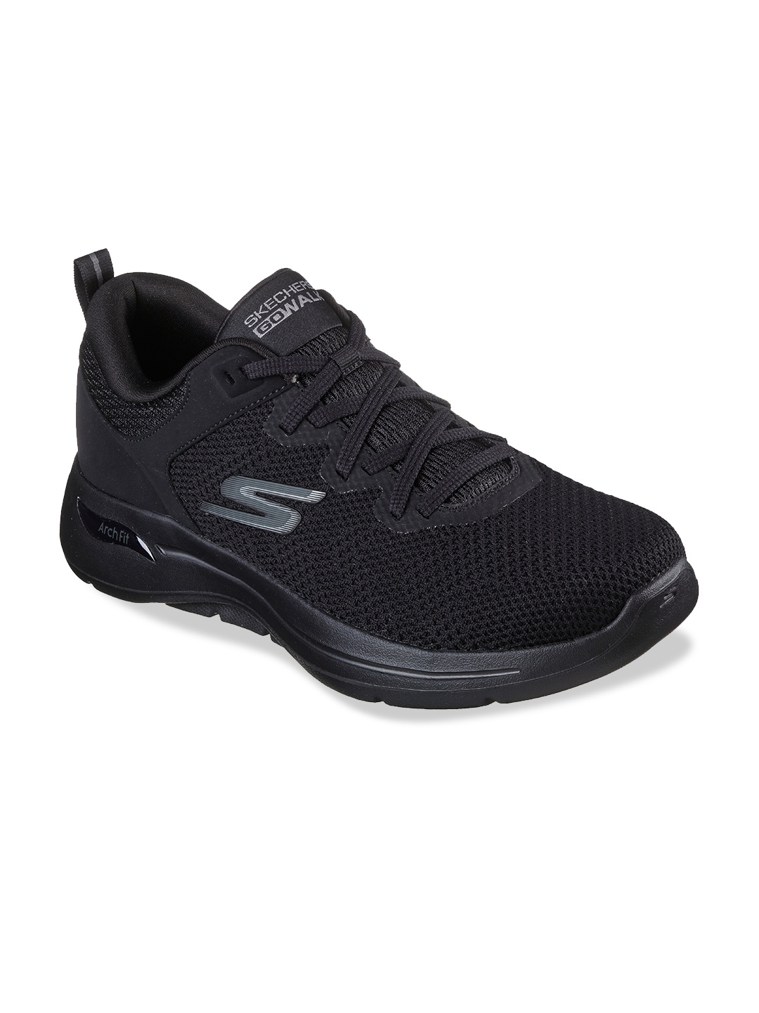 

Skechers Men Black Mesh Running Non-Marking Shoes