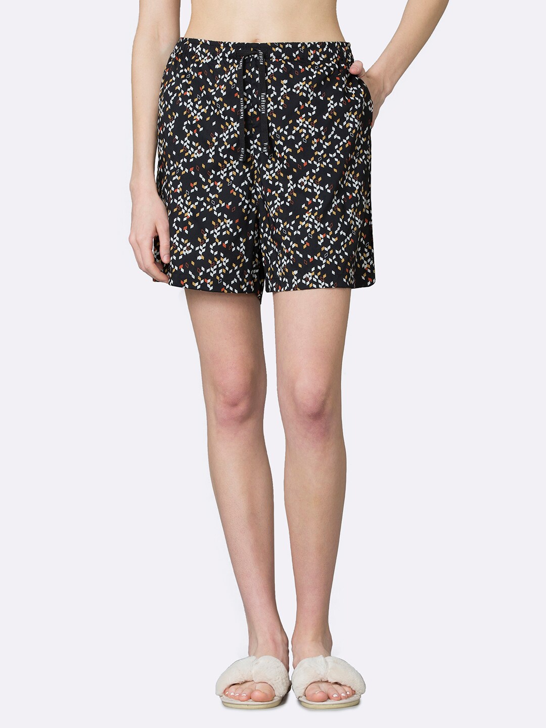 

Van Heusen Women Printed Lounge Shorts, Black