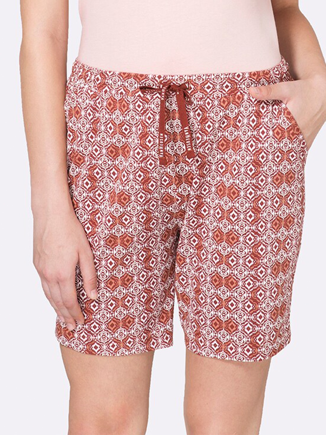 

Van Heusen Women Printed Functional Pocket Lounge Shorts, Brown