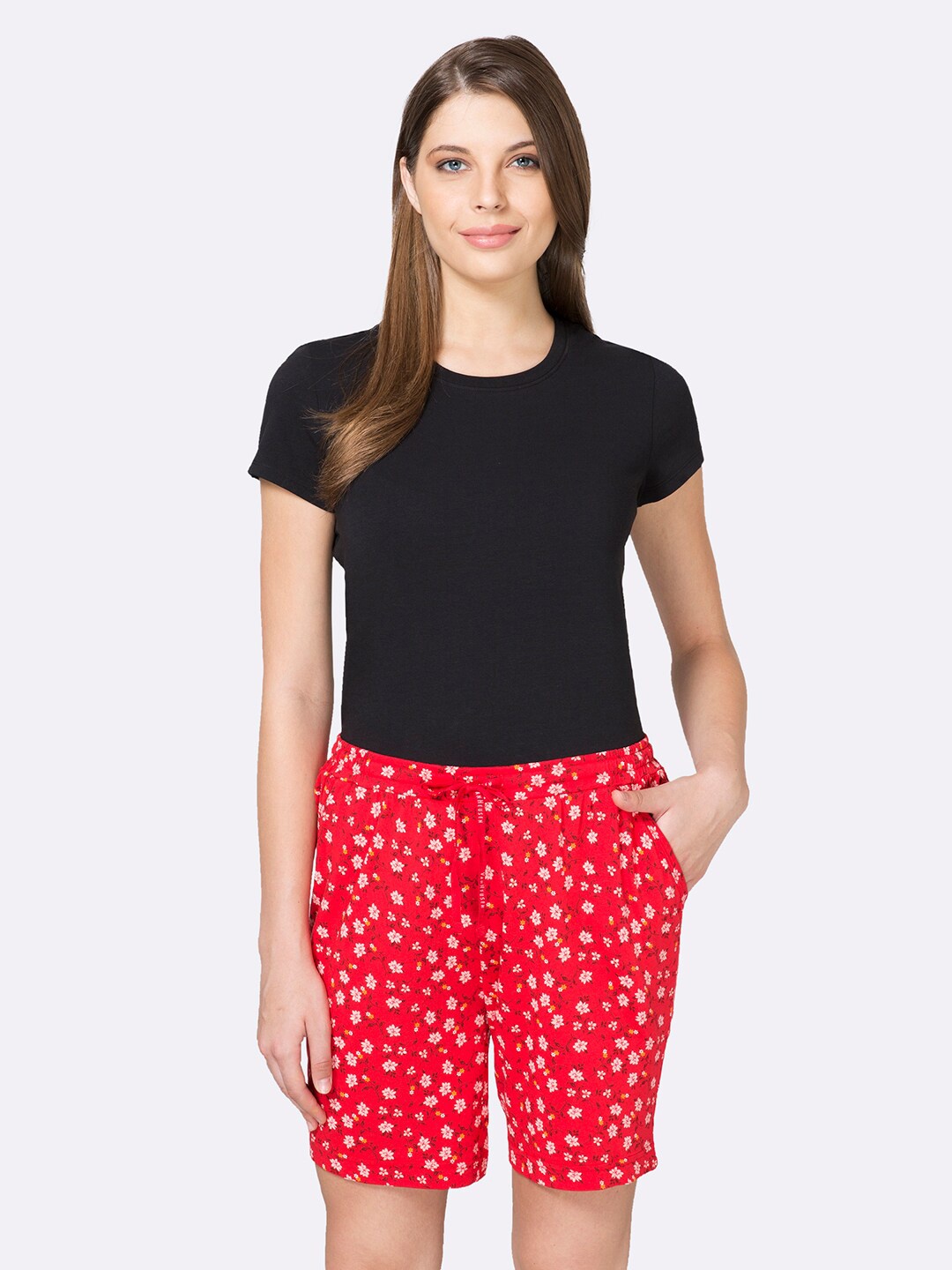 

Van Heusen Women Plus Size Printed Lounge Shorts, Red