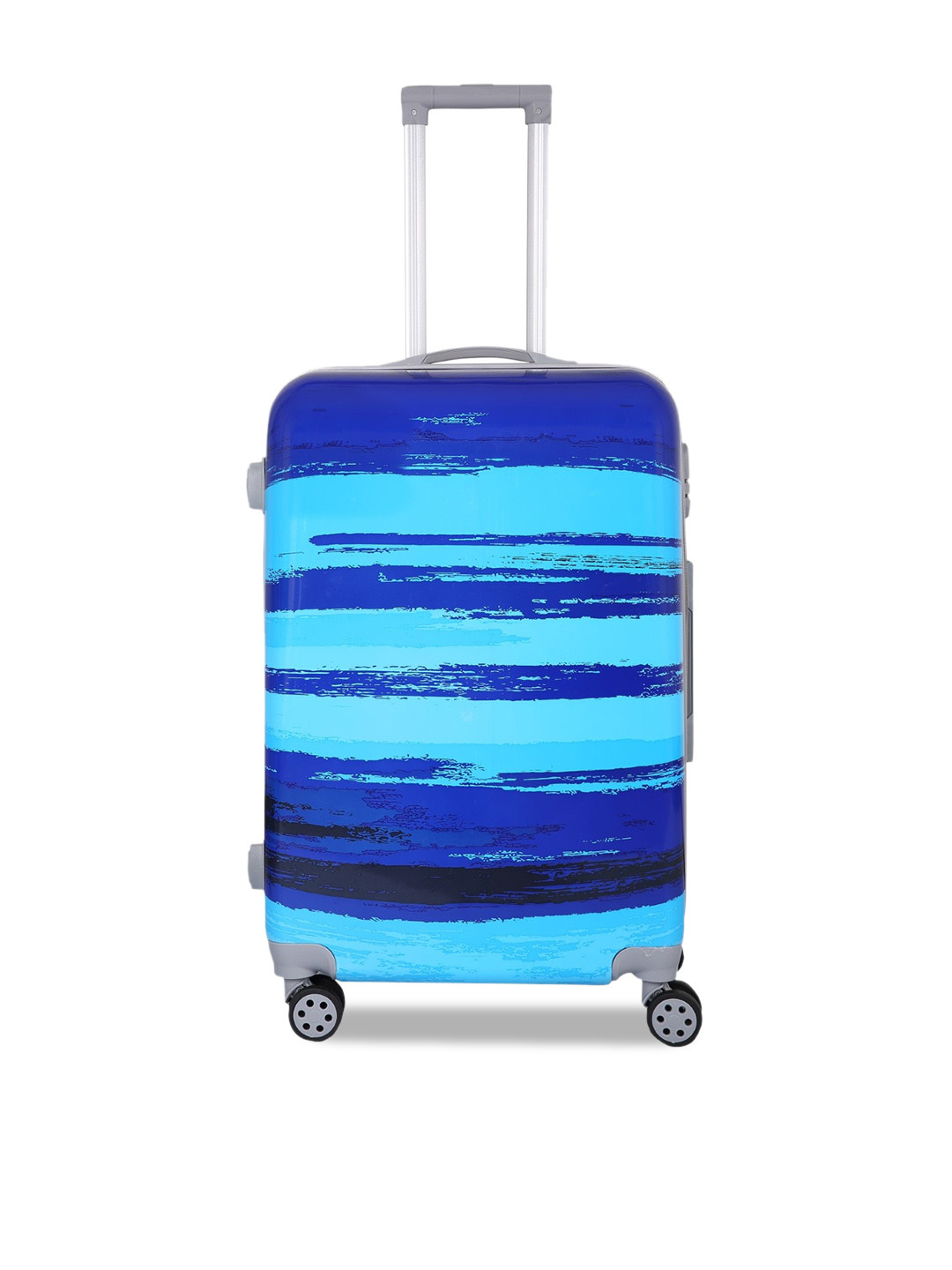 

Polo Class Blue Printed Medium Trolley Bag
