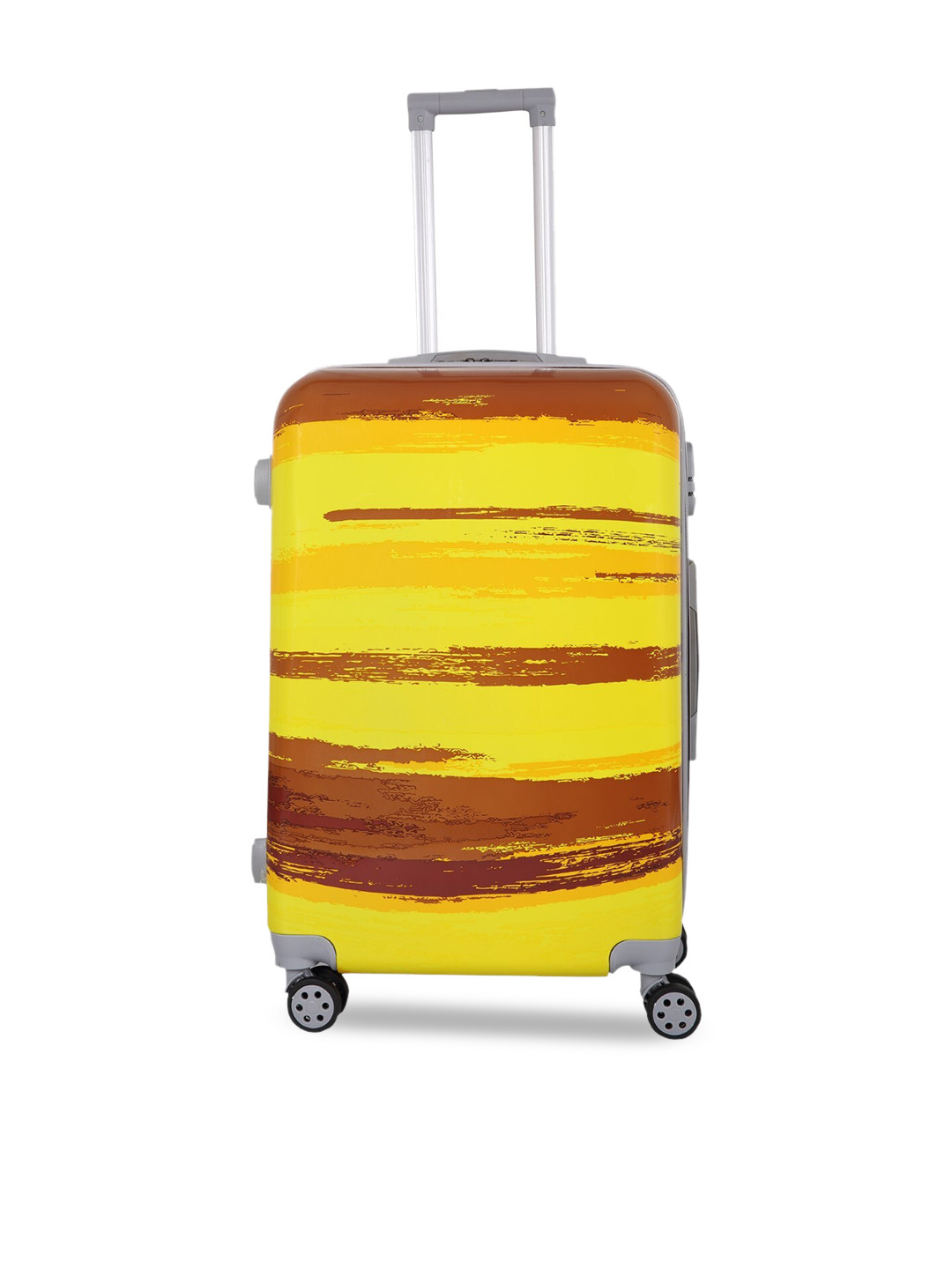 

Polo Class Yellow Printed Hard-Sided Medium Trolley Suitcase