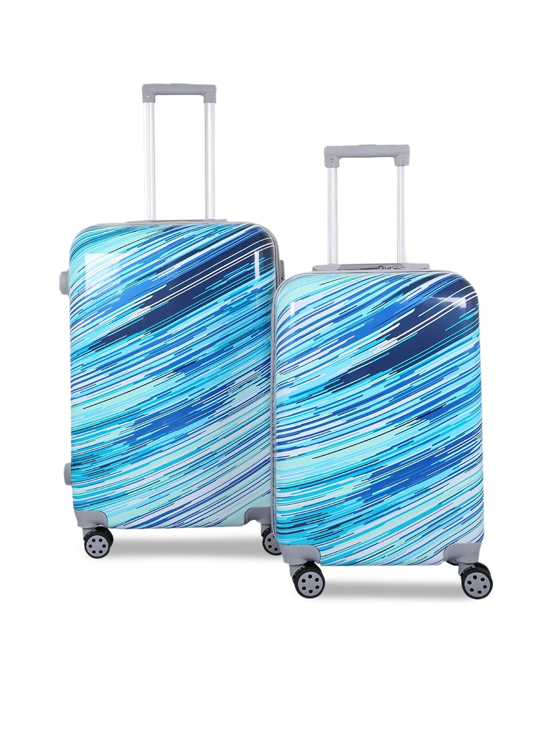 

Polo Class Set Of 2 Blue Printed Hard-Sided Trolley Suitcase