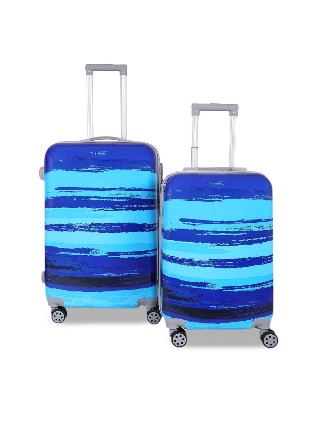 

Polo Class Set Of 2 Blue Printed Hard-Sided Trolley Suitcases